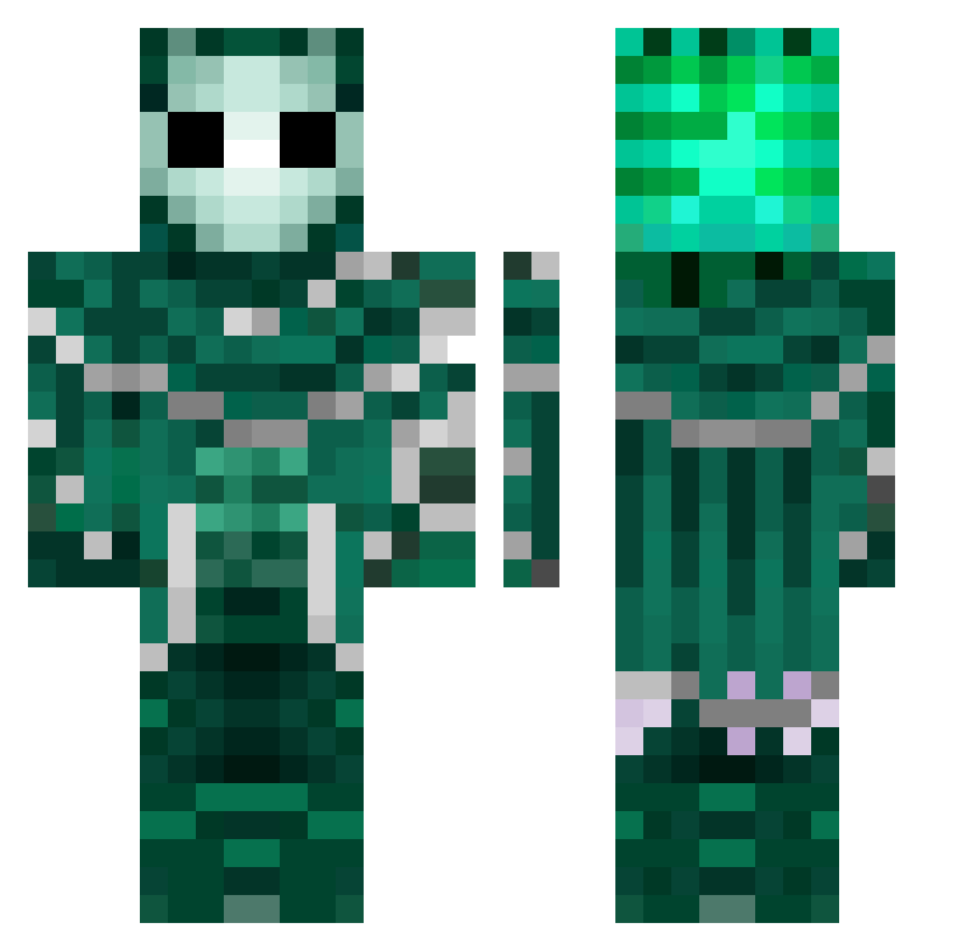 DarkLegend001 Minecraft skin, front and back view