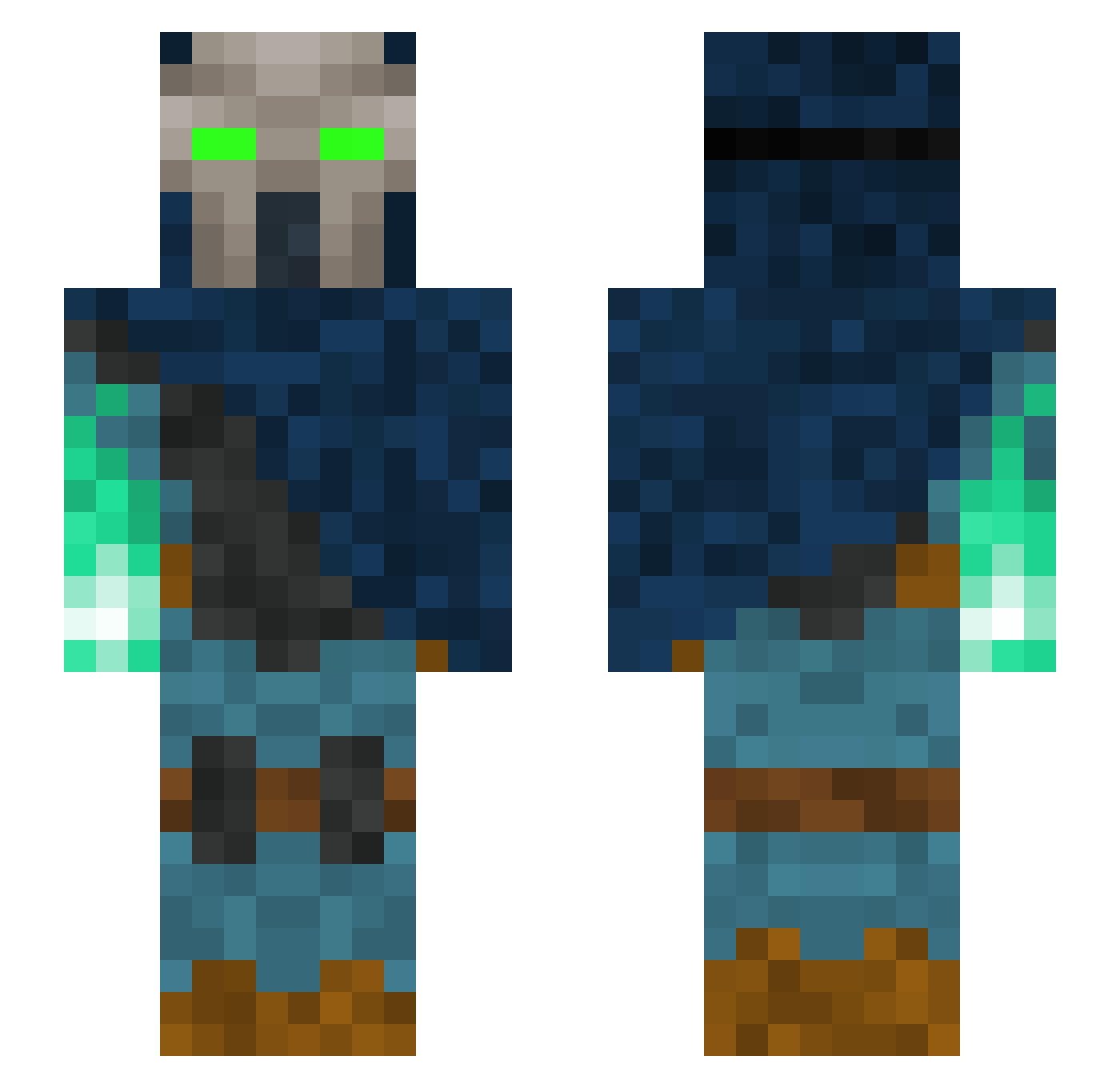 bvws Minecraft skin, front and back view