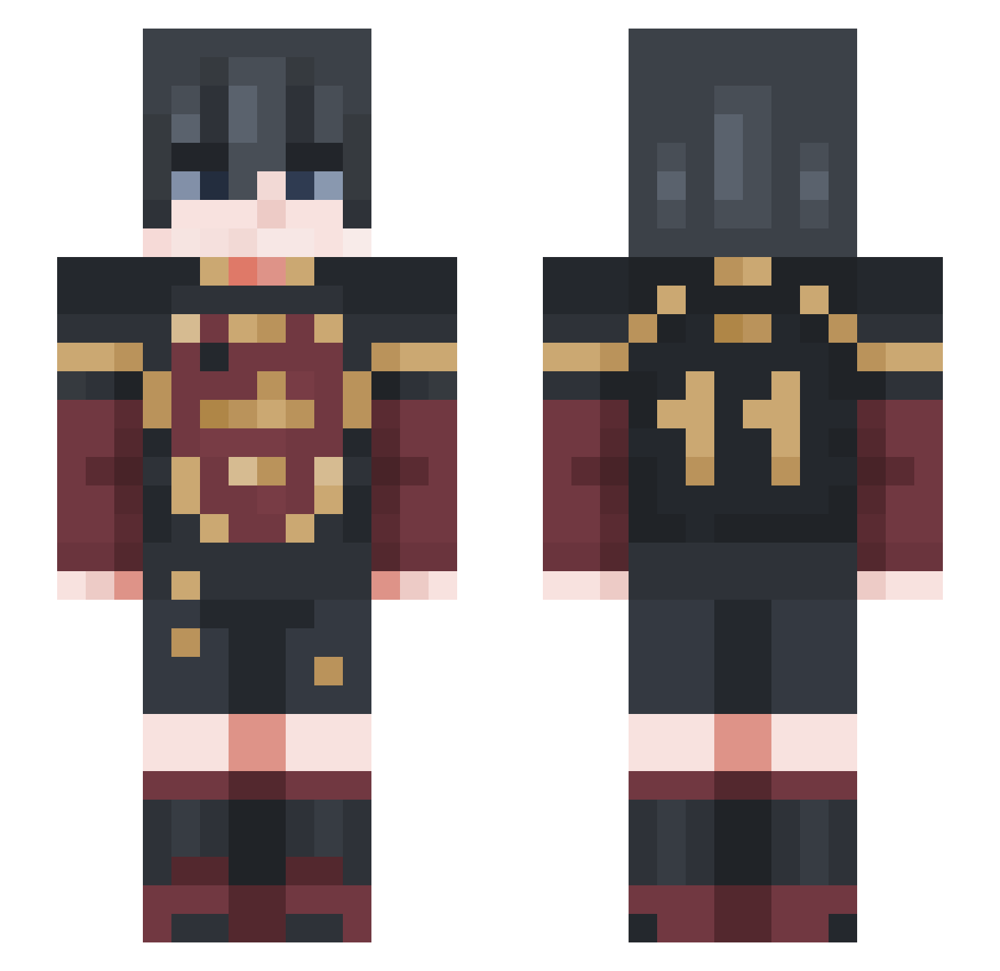 shixxeeee Minecraft skin, front and back view