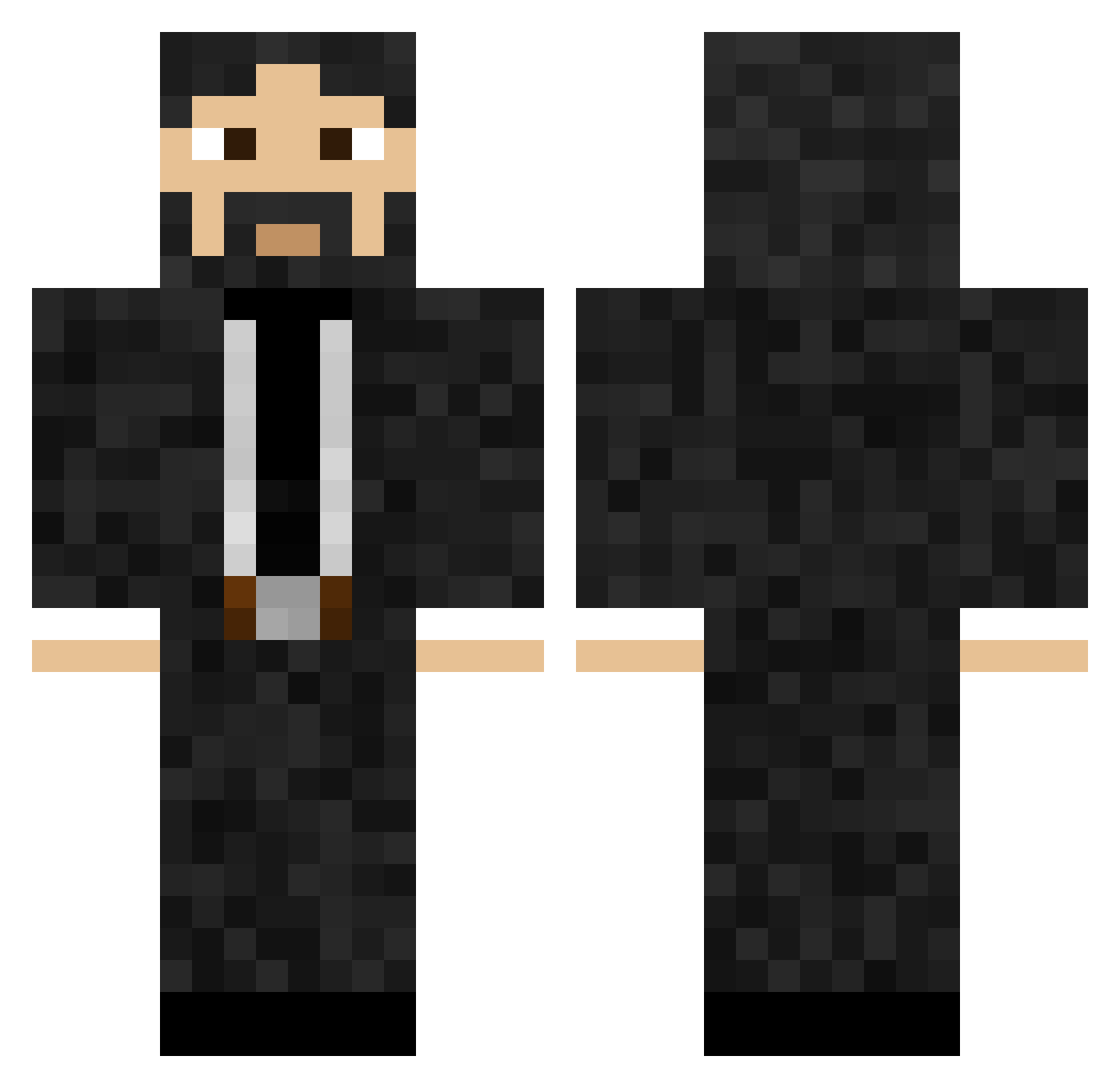 SwagNut69 Minecraft skin, front and back view