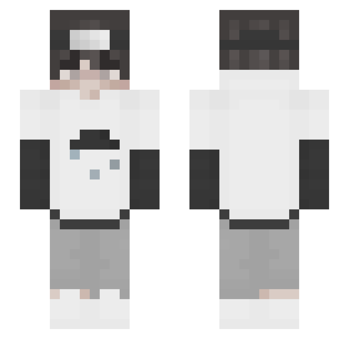 lovelyRey Minecraft skin, front and back view
