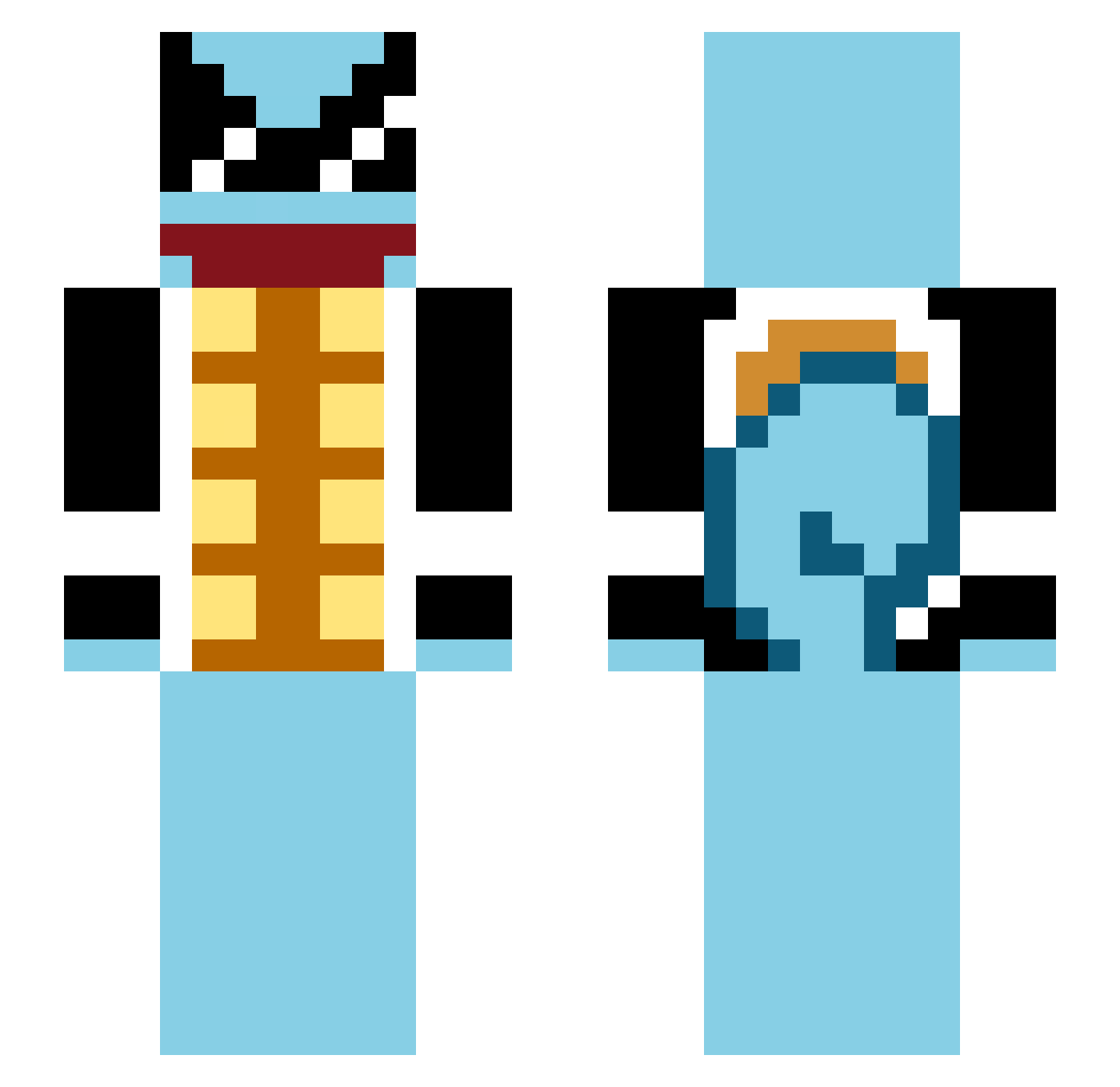 idcils Minecraft skin, front and back view