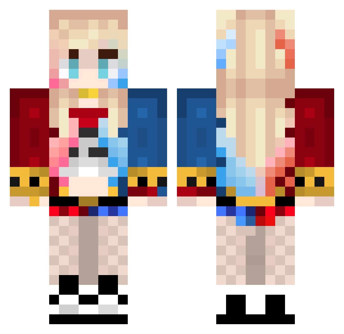 DarkJoker70 Minecraft skin, front and back view