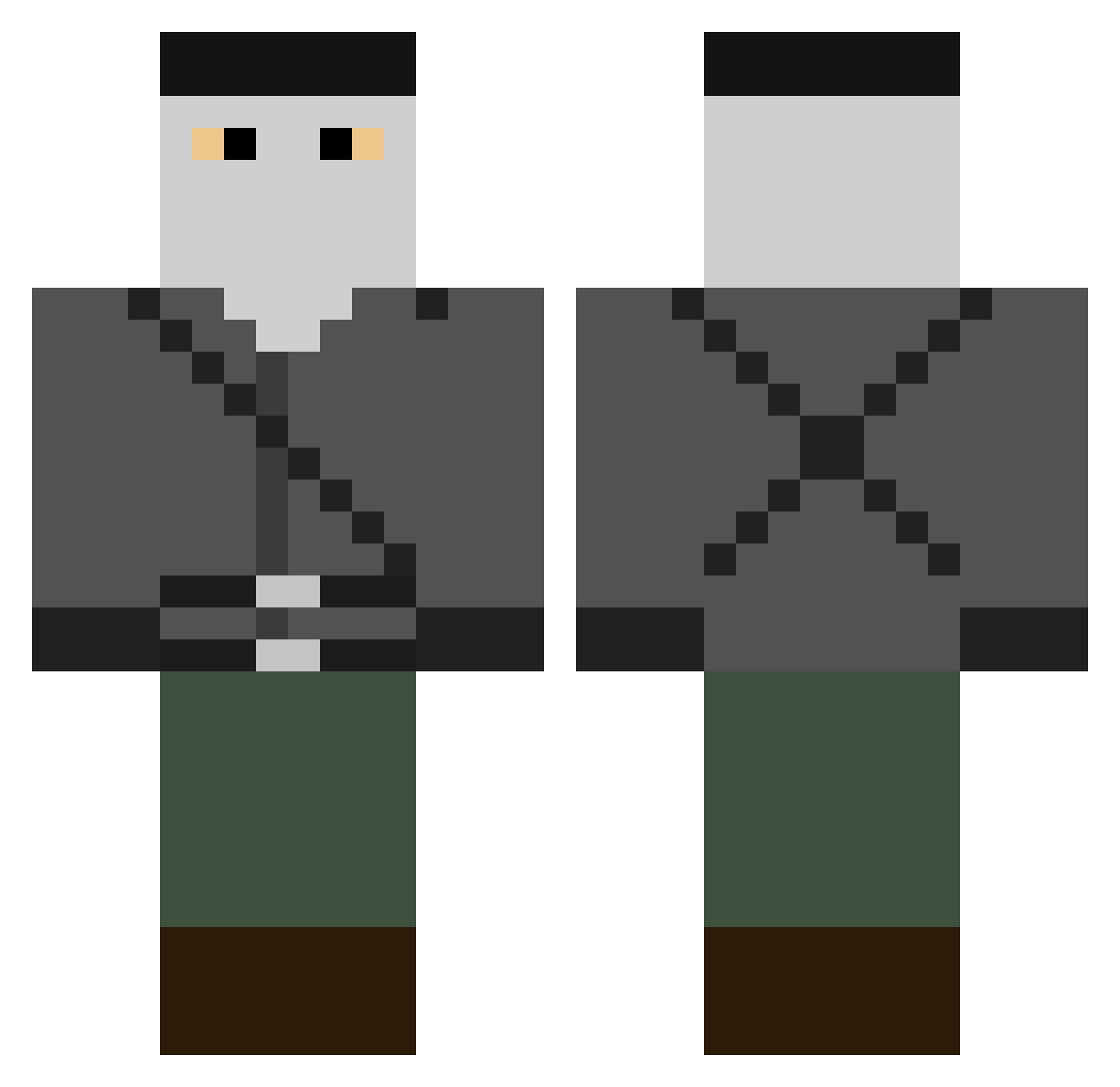 zaavv Minecraft skin, front and back view