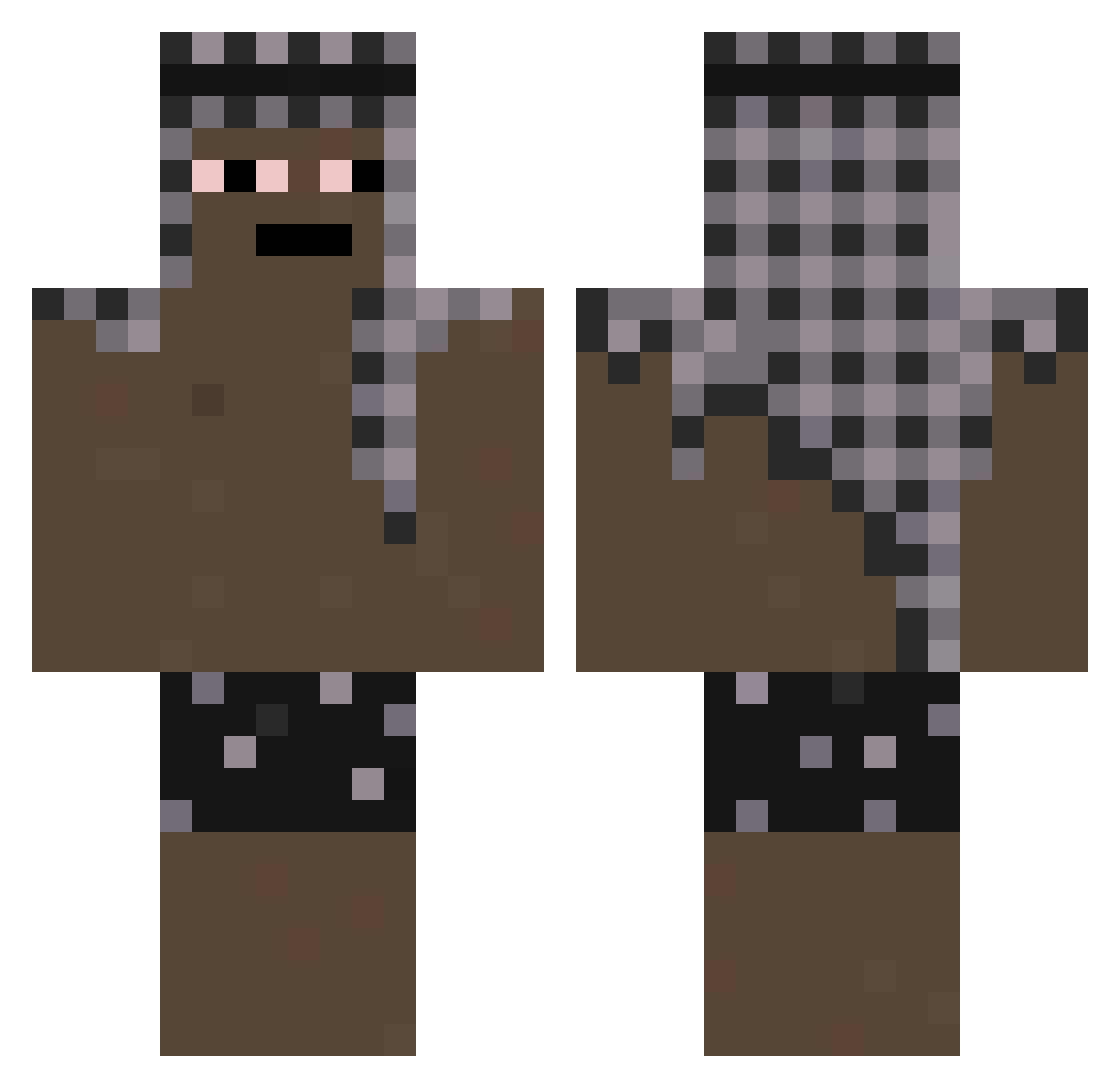 ykAxpro Minecraft skin, front and back view