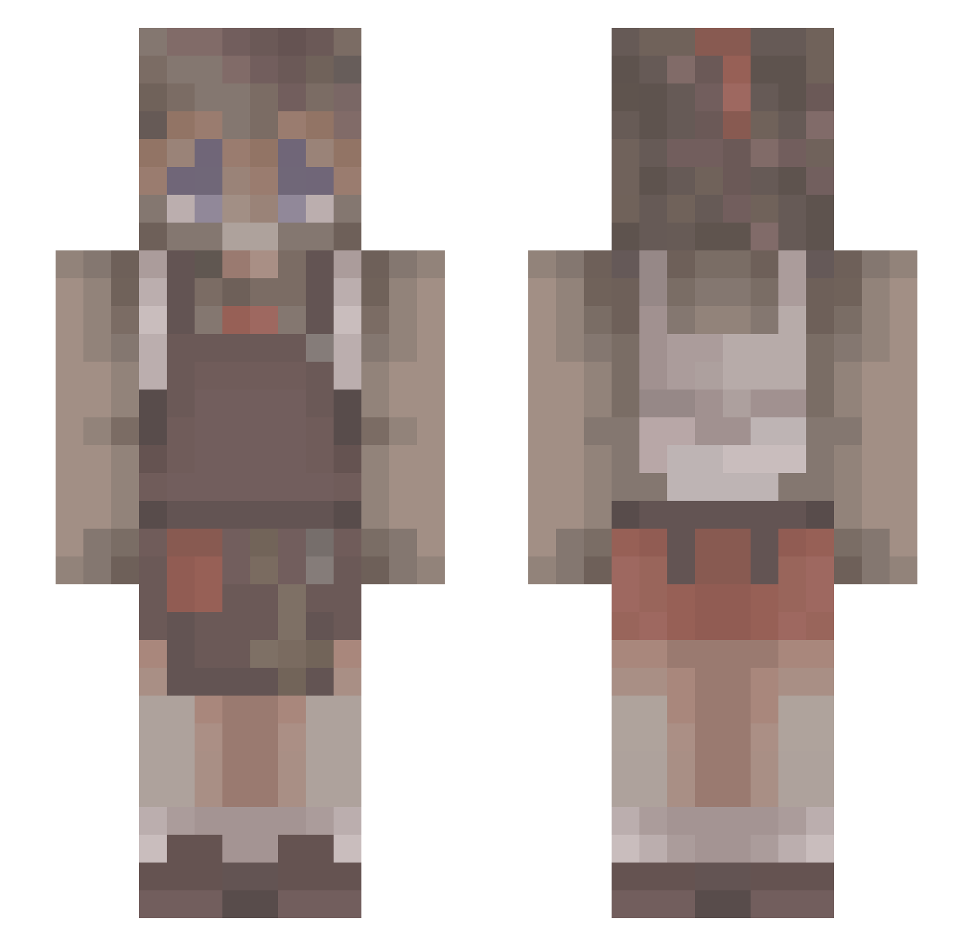 Melody98 Minecraft skin, front and back view