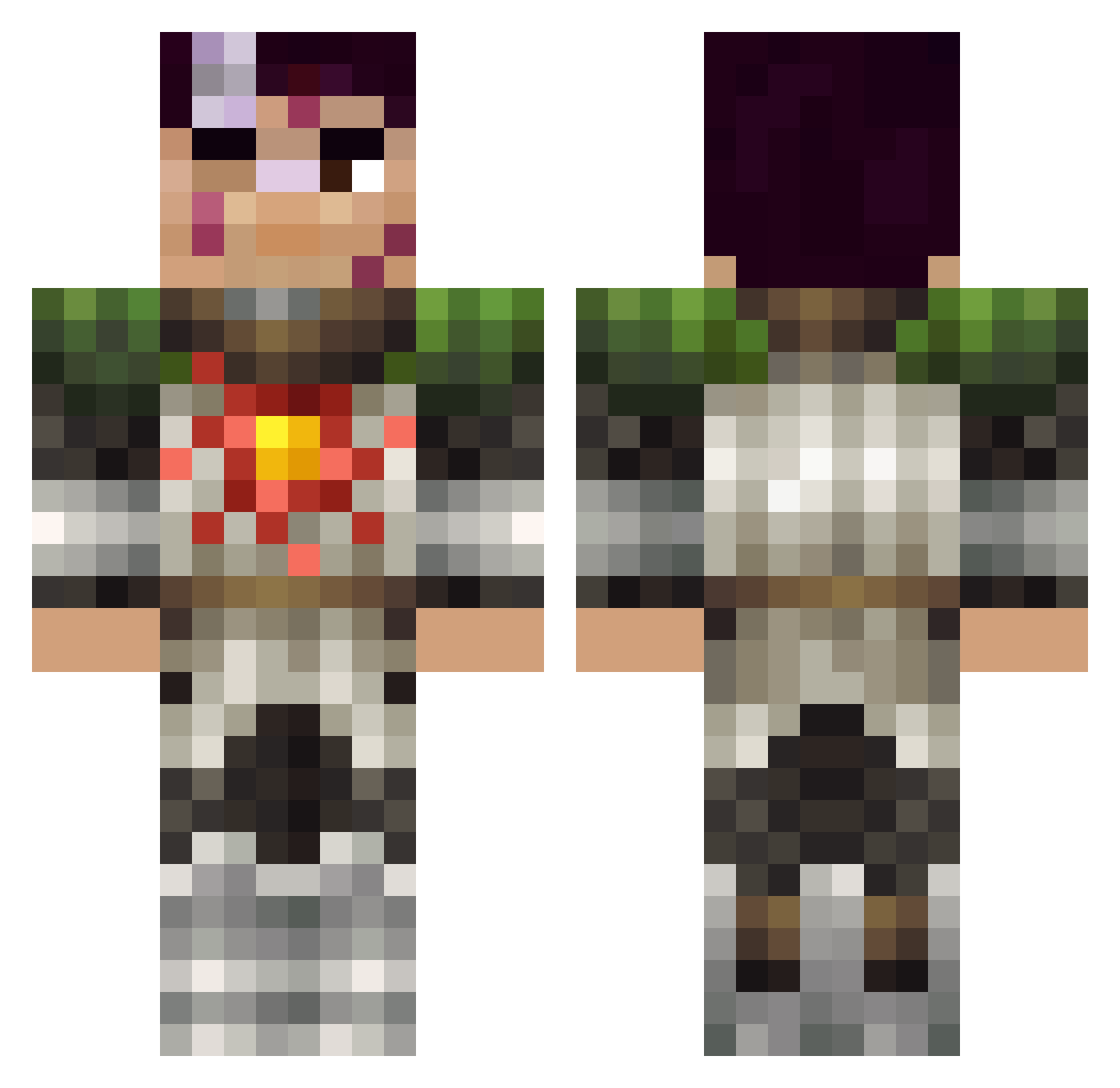 MandarynMops Minecraft skin, front and back view