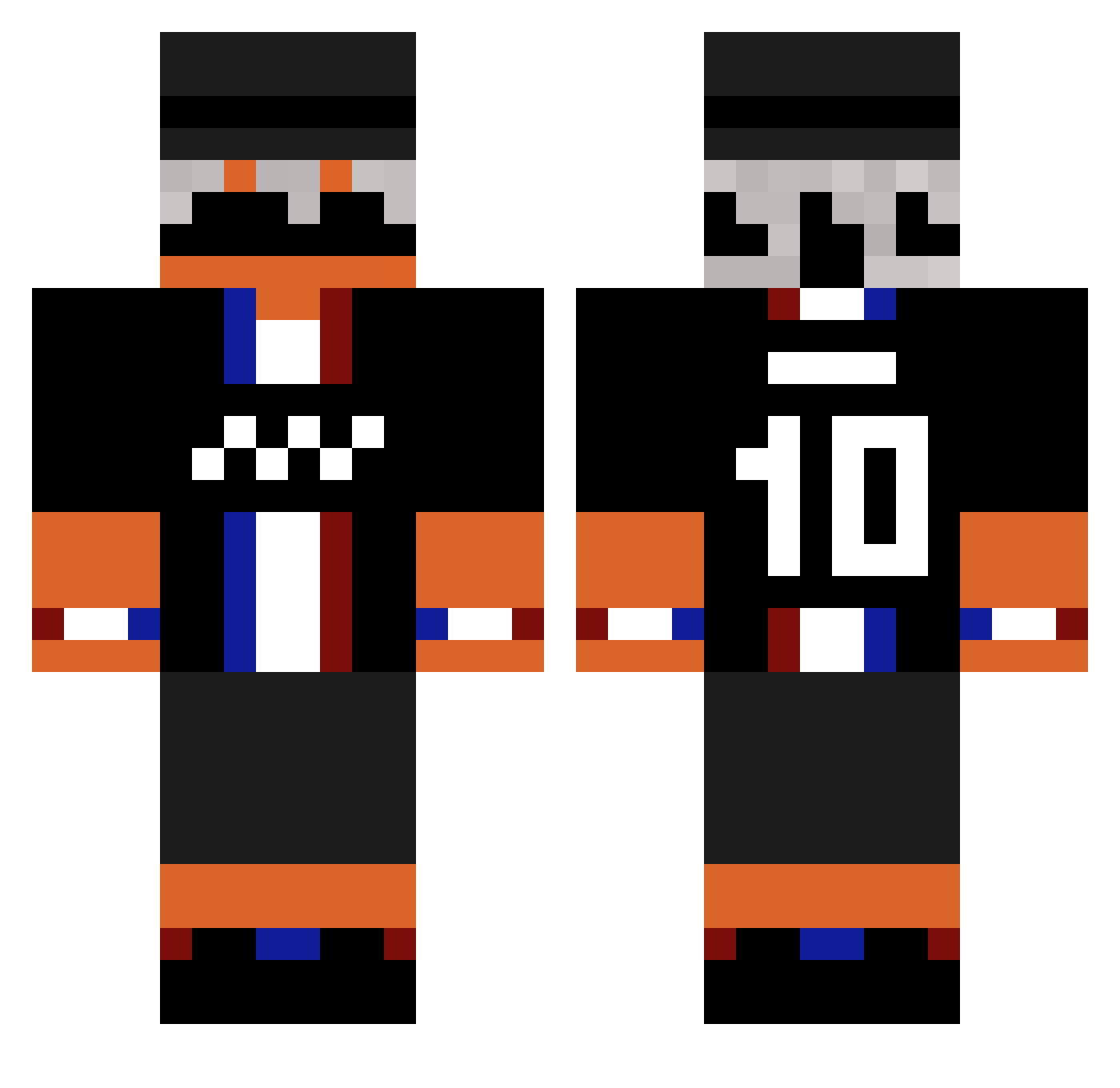 Tradal1406 Minecraft skin, front and back view
