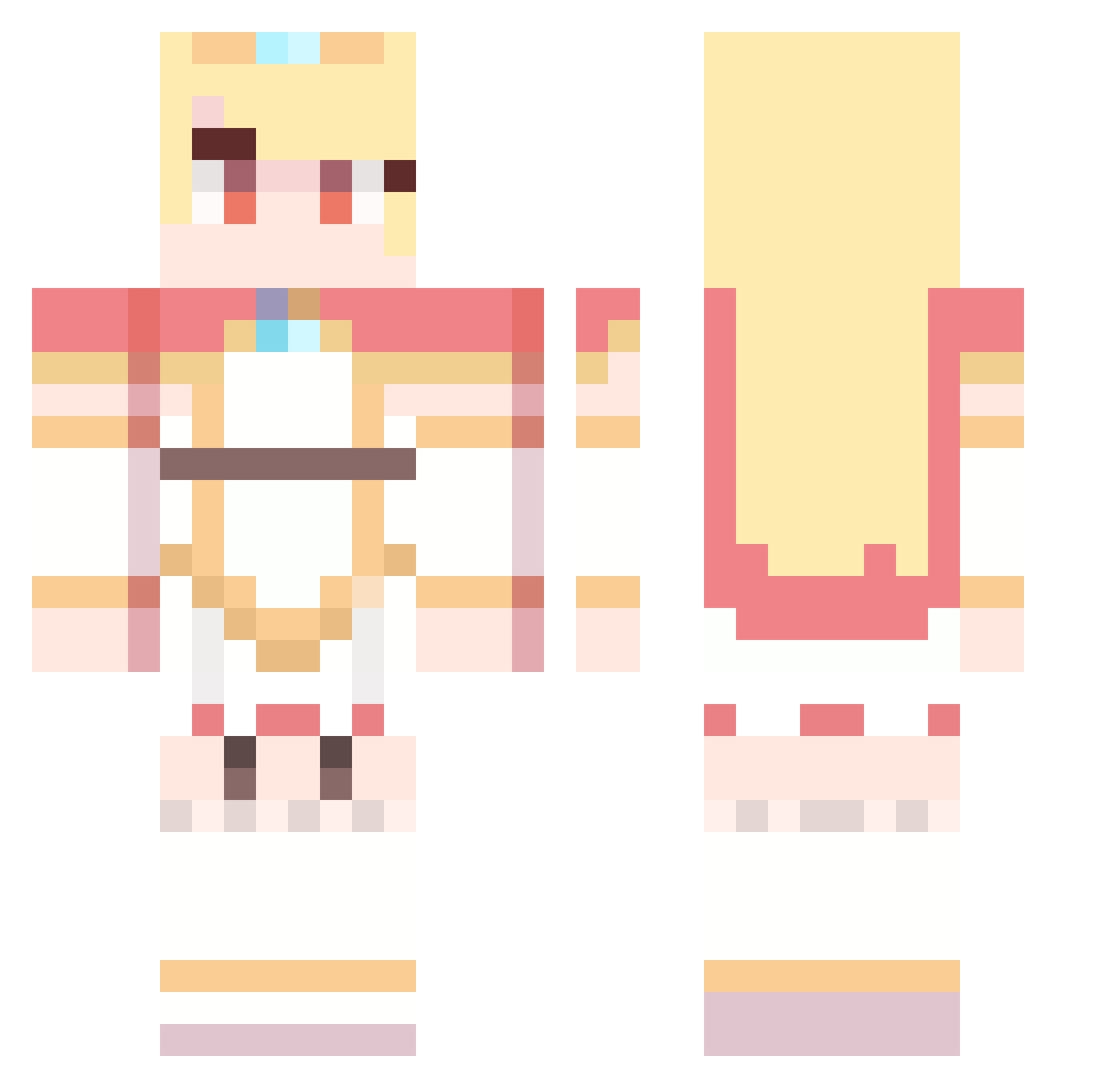 TTAL Minecraft skin, front and back view