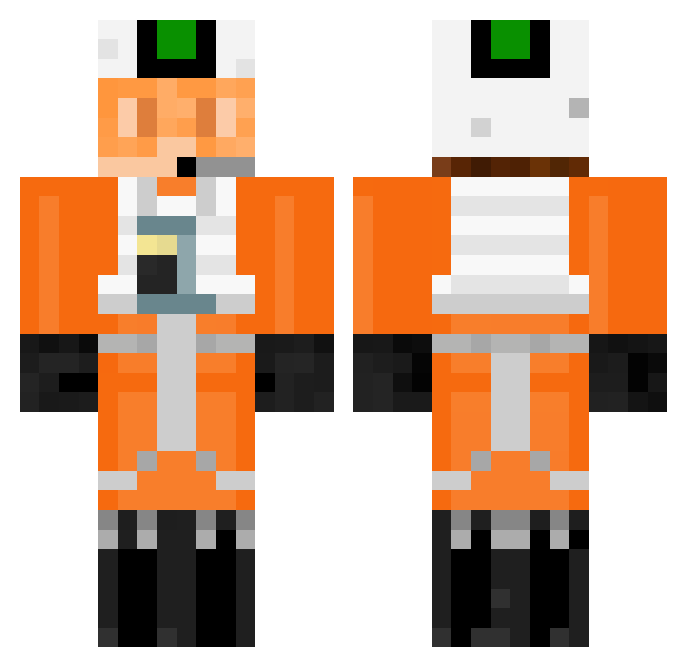 Protabular Minecraft skin, front and back view