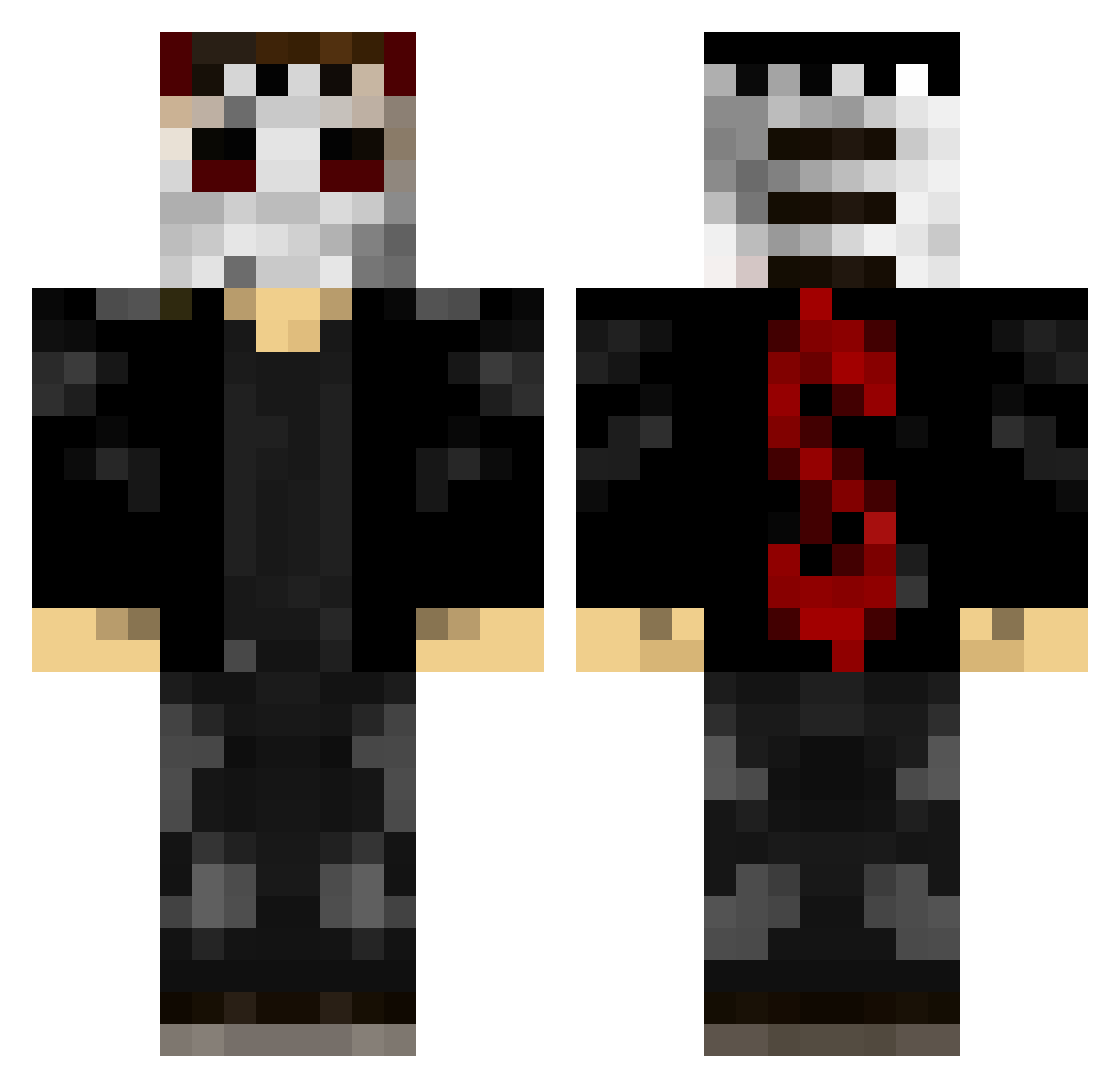 FuryBorgie Minecraft skin, front and back view