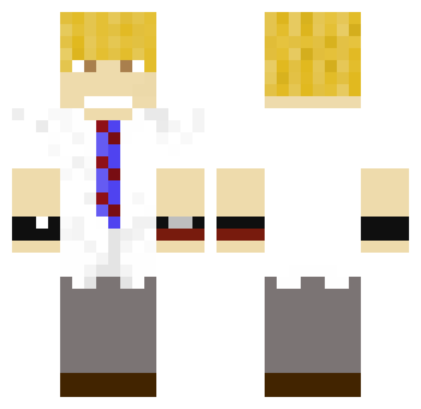 Txgra Minecraft skin, front and back view