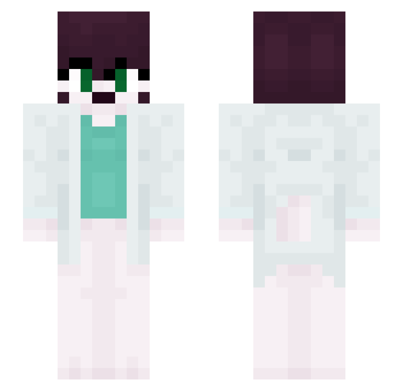 ShowMeYaMoves Minecraft skin, front and back view