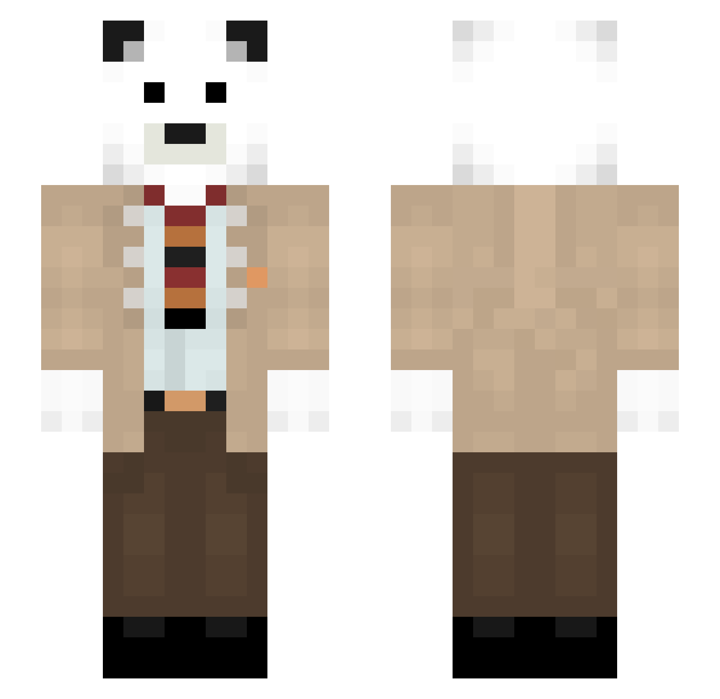 Ridarco Minecraft skin, front and back view