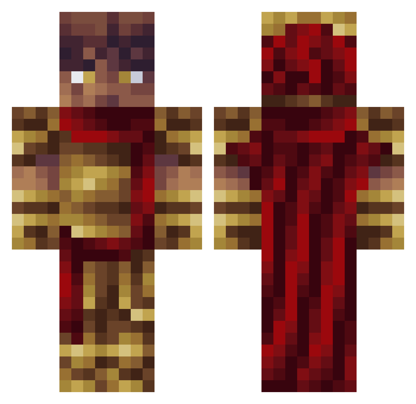NightFall_12 Minecraft skin, front and back view