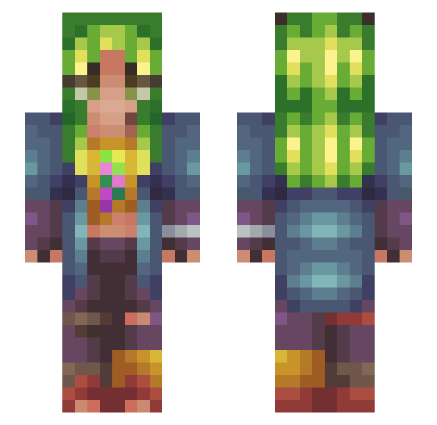 deedee Minecraft skin, front and back view