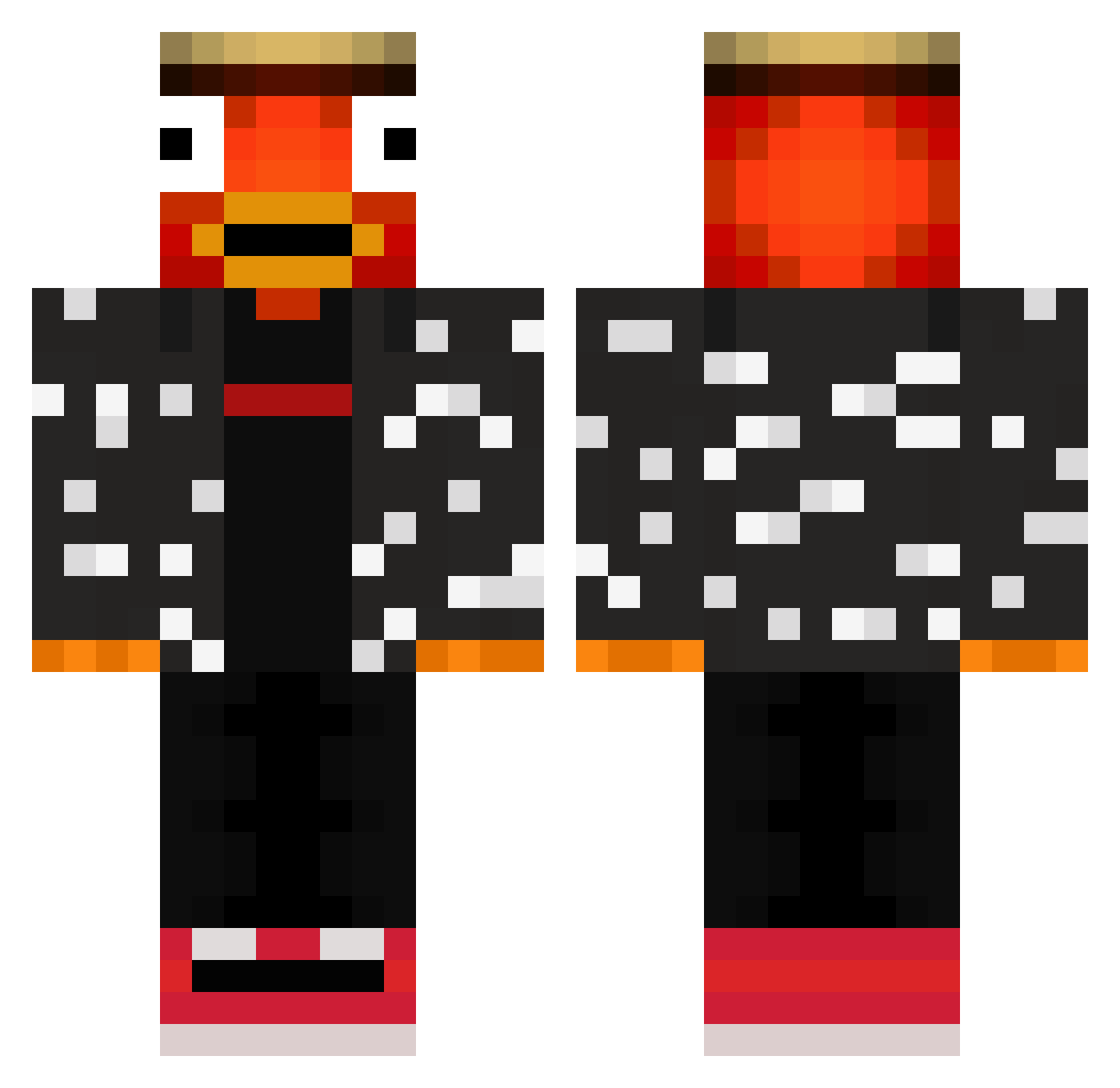 H0bama Minecraft skin, front and back view