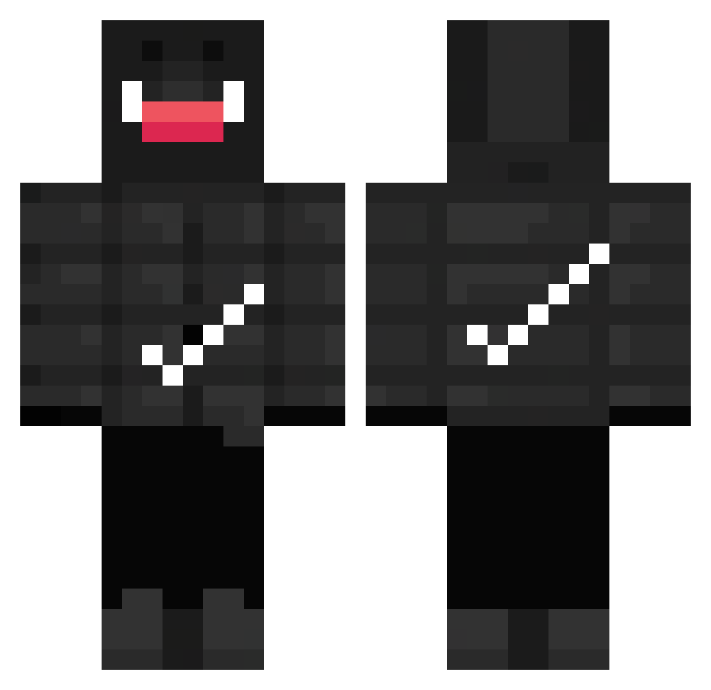 Facials Minecraft skin, front and back view
