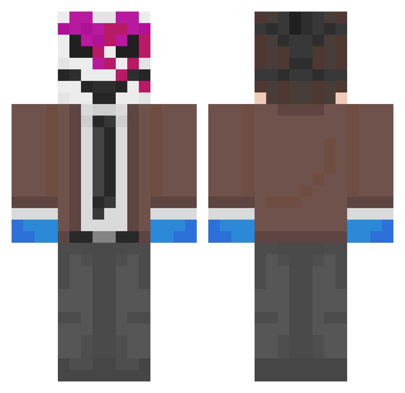 Yuno77_ Minecraft skin, front and back view