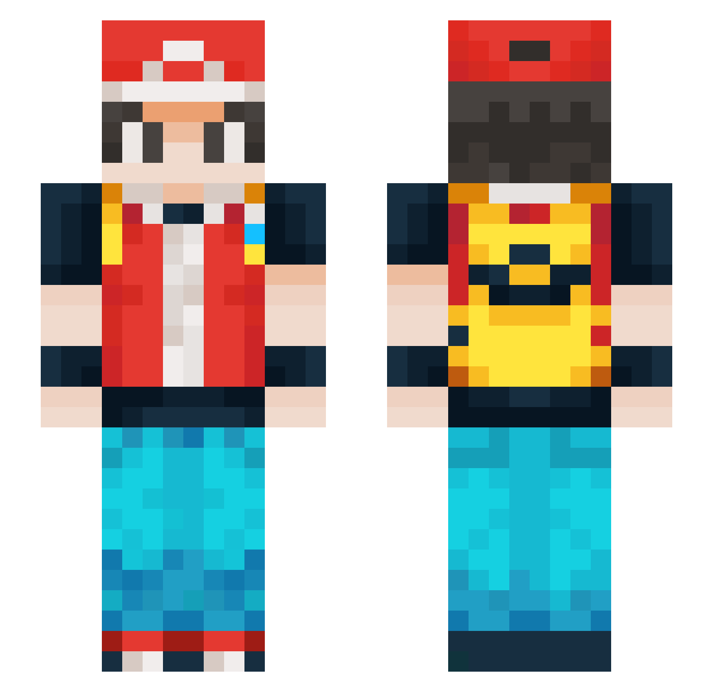 SubSonicG1 Minecraft skin, front and back view