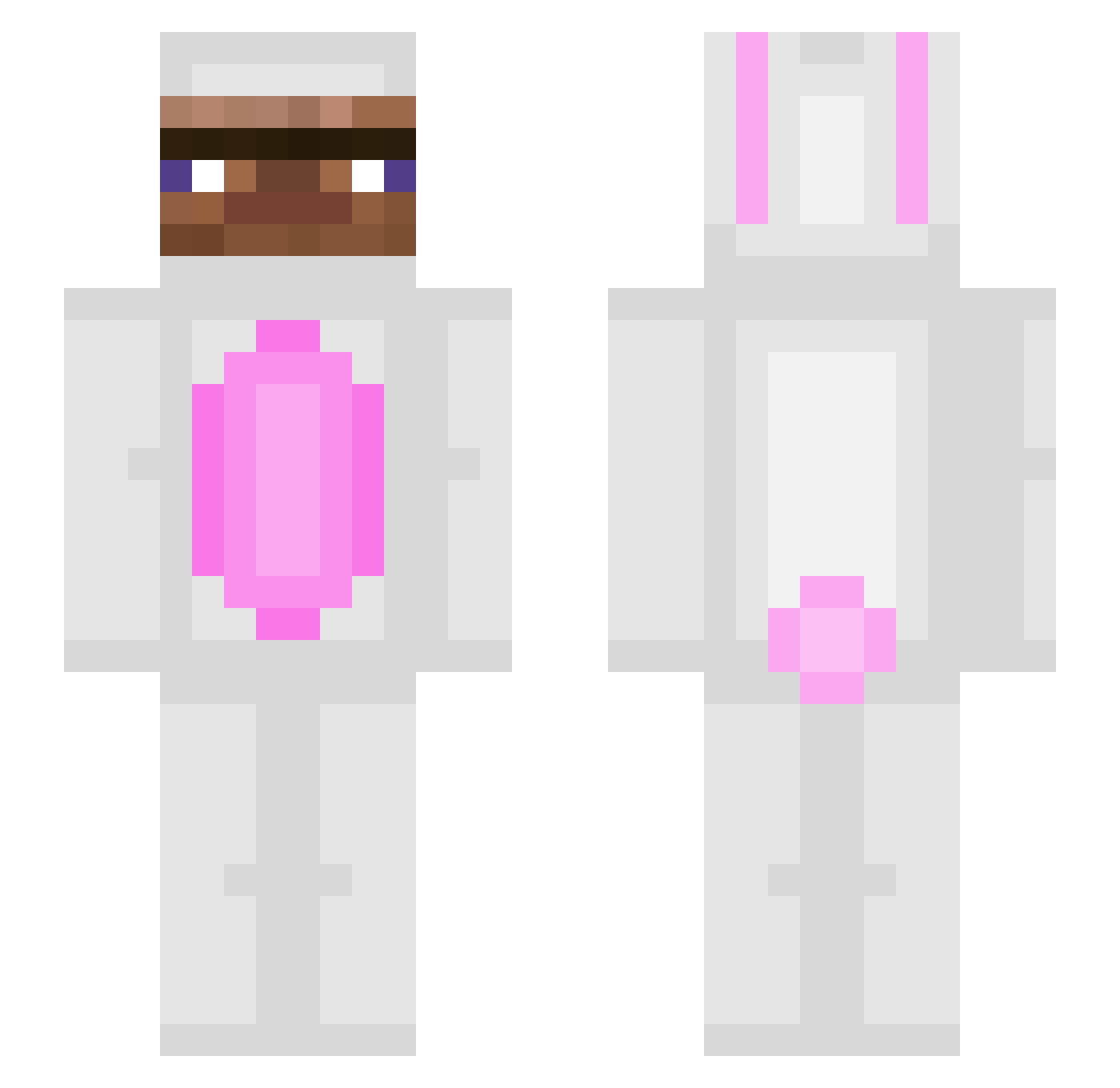 TimyAutism Minecraft skin, front and back view