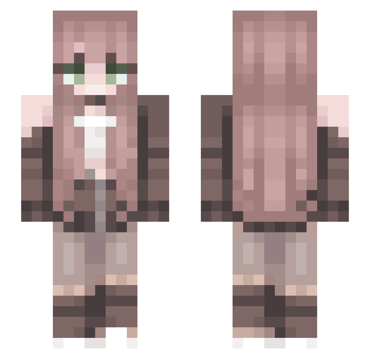 Cassie362 Minecraft skin, front and back view