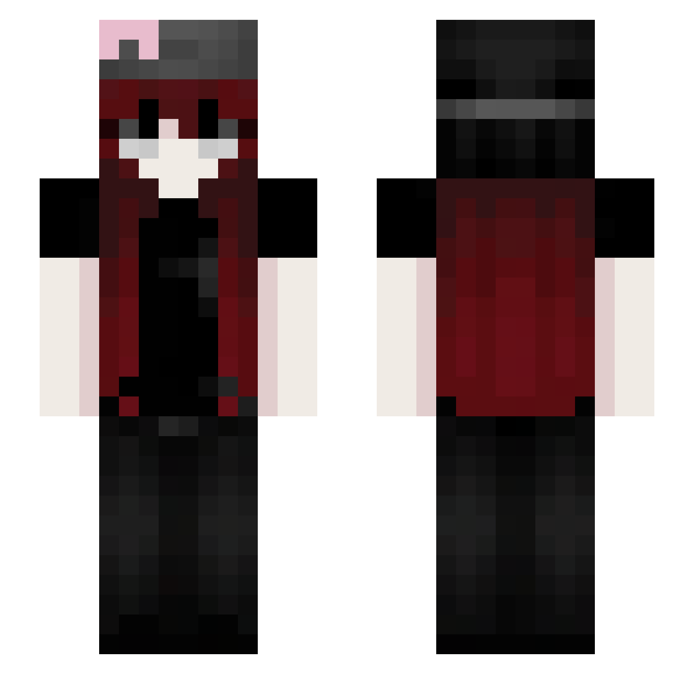 ZosiaRybka Minecraft skin, front and back view