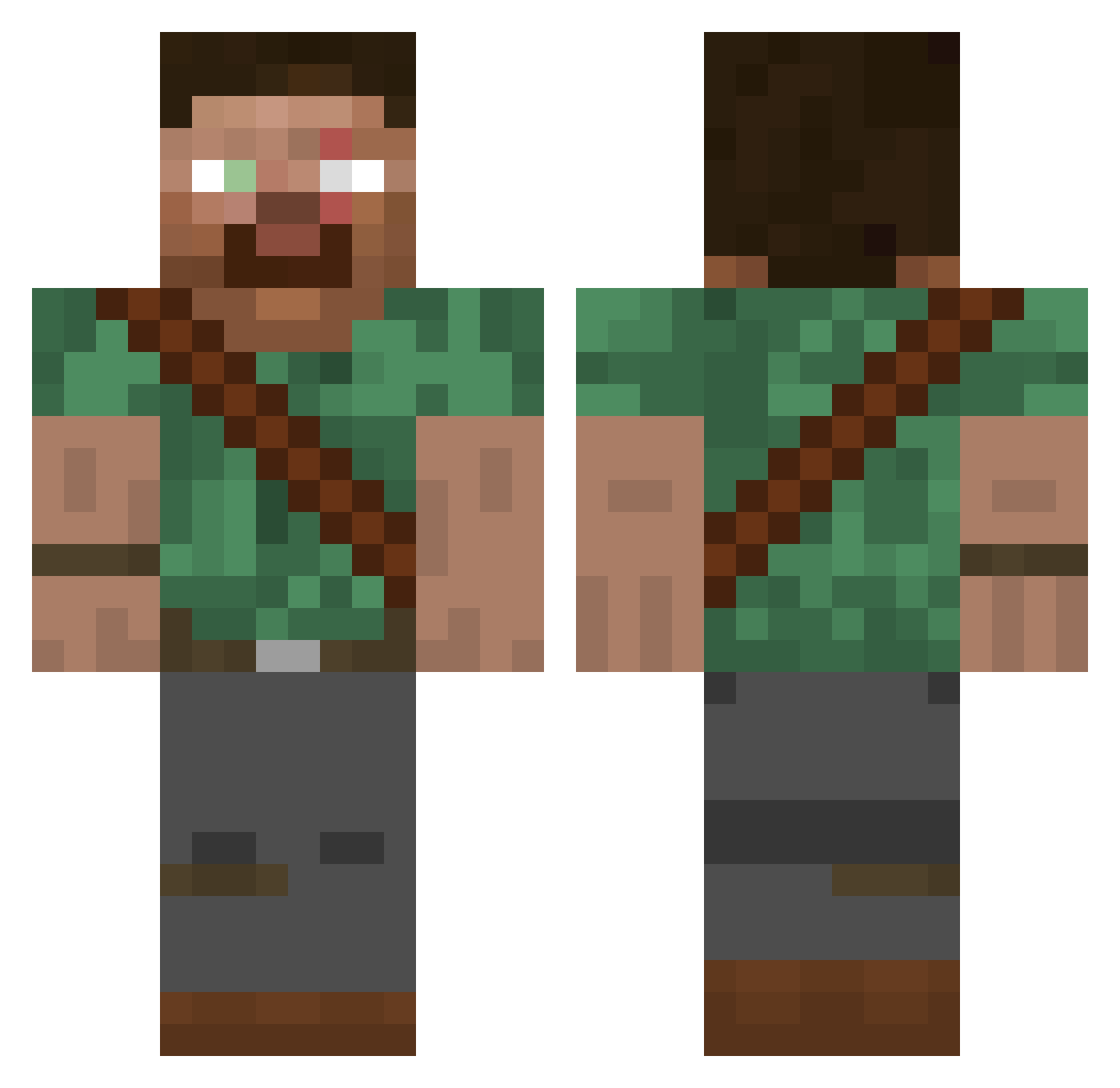 1PabstBlueRibbon Minecraft skin, front and back view