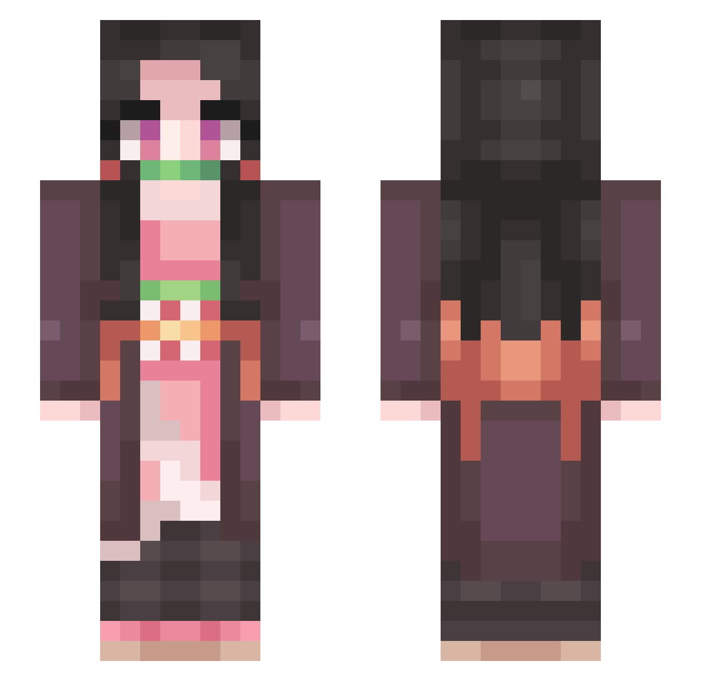 EmilyOwO736 Minecraft skin, front and back view