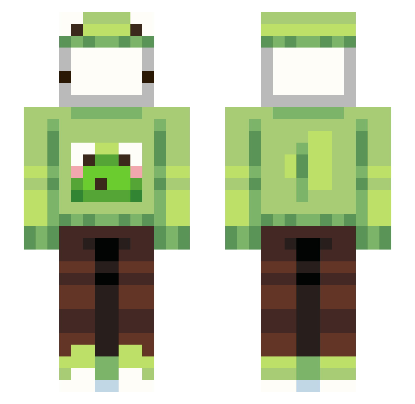 ISoSchwarz Minecraft skin, front and back view