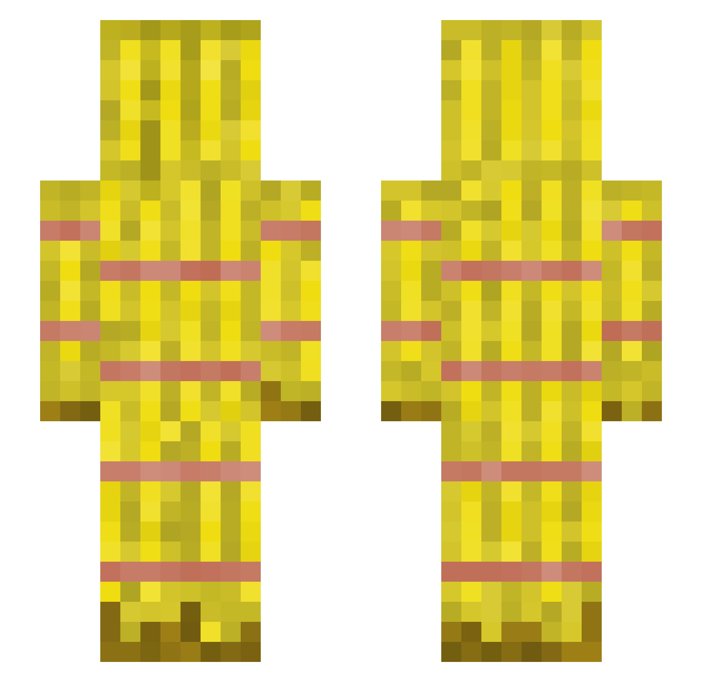 HDFM Minecraft skin, front and back view