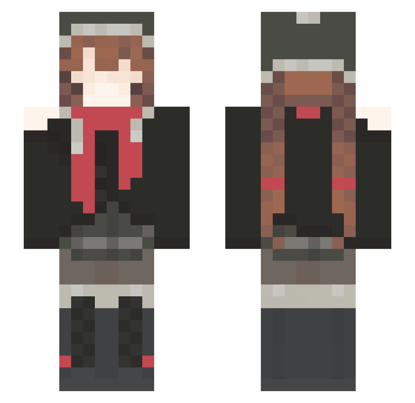 vocaIoid Minecraft skin, front and back view