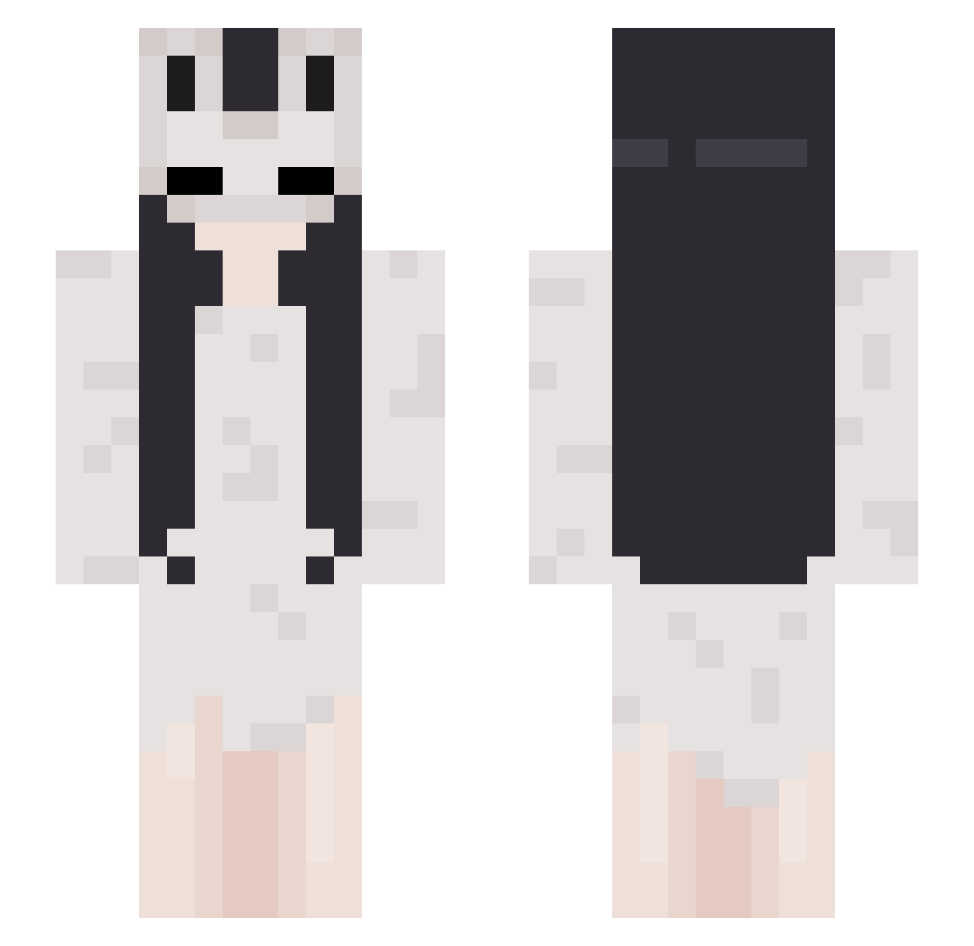 Cryptid_Alice Minecraft skin, front and back view