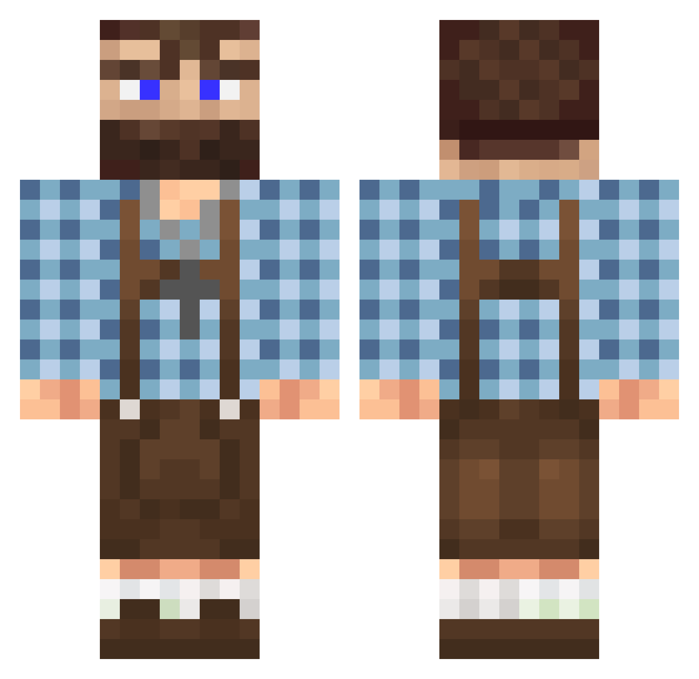 TappsyTheCat Minecraft skin, front and back view