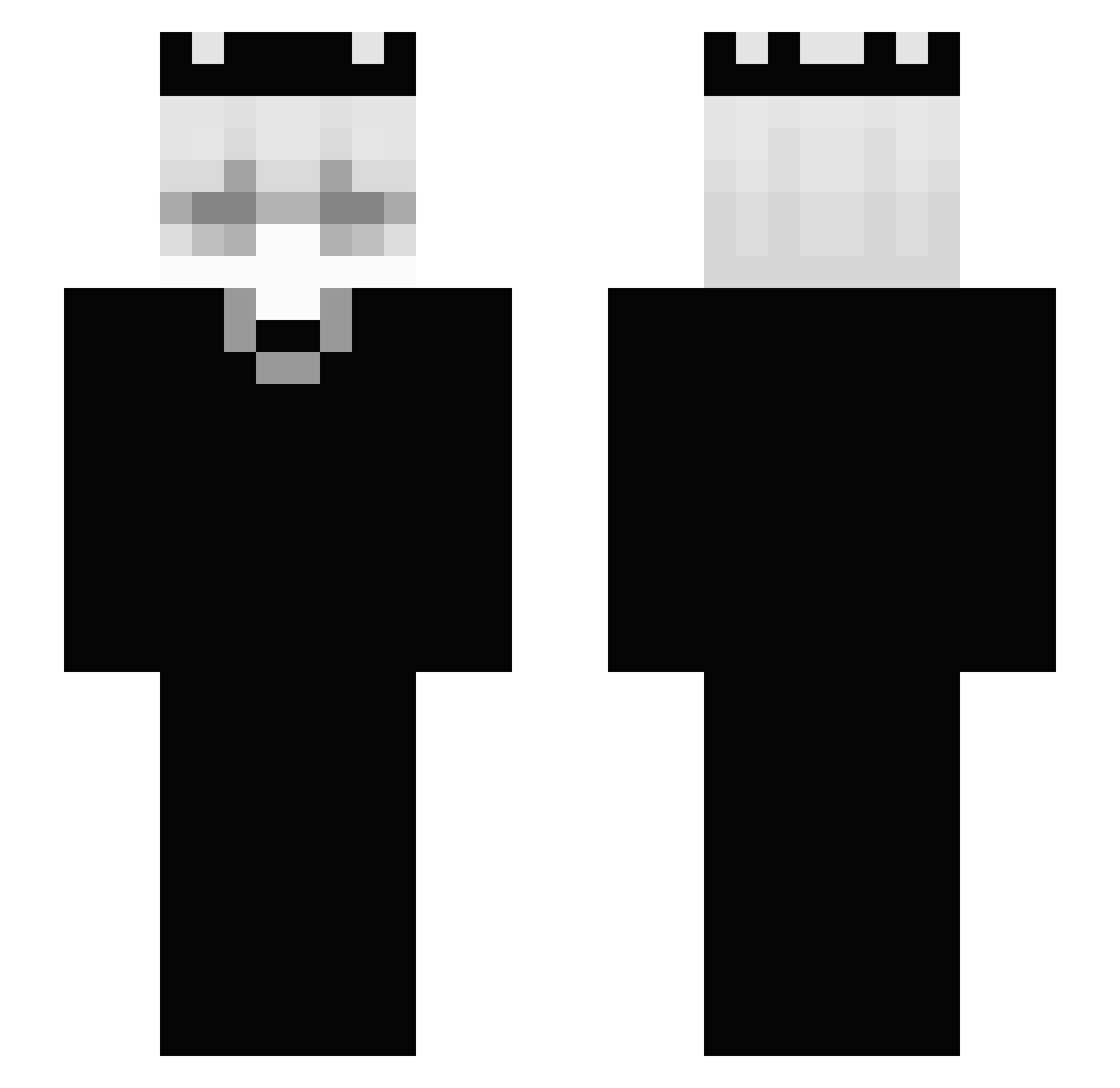 SILVERZ3RA Minecraft skin, front and back view