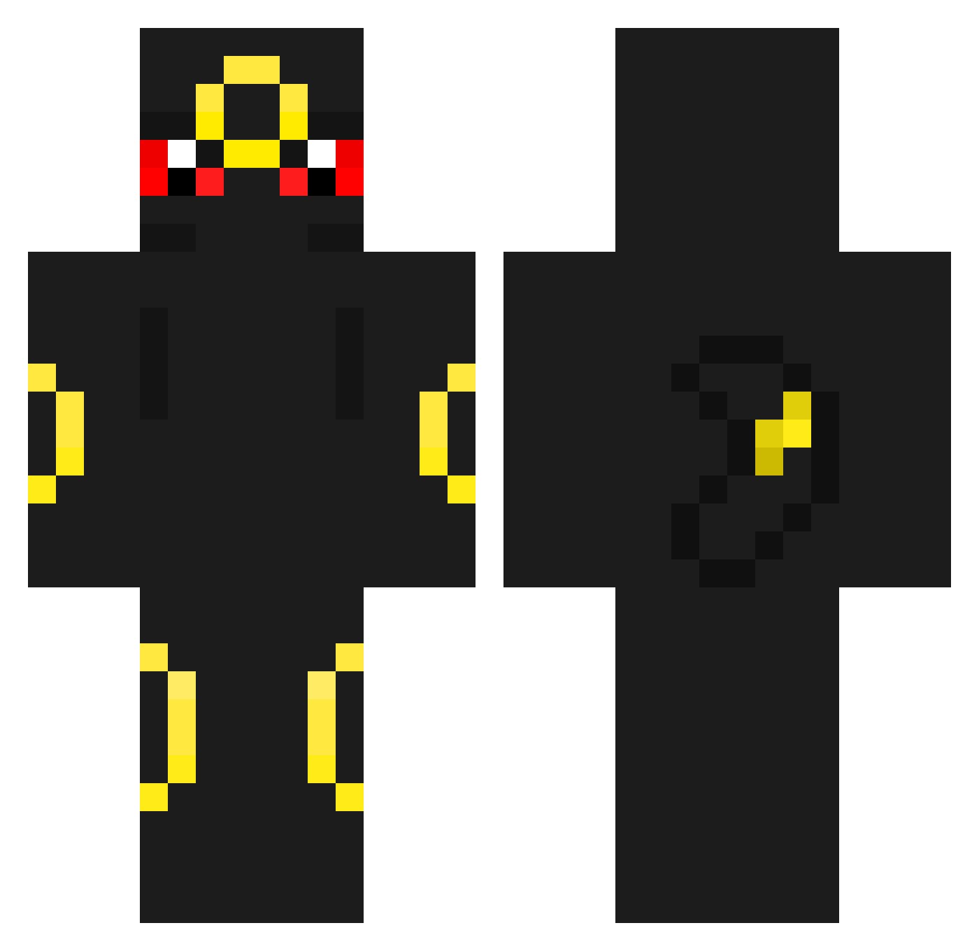 Aron312 Minecraft skin, front and back view