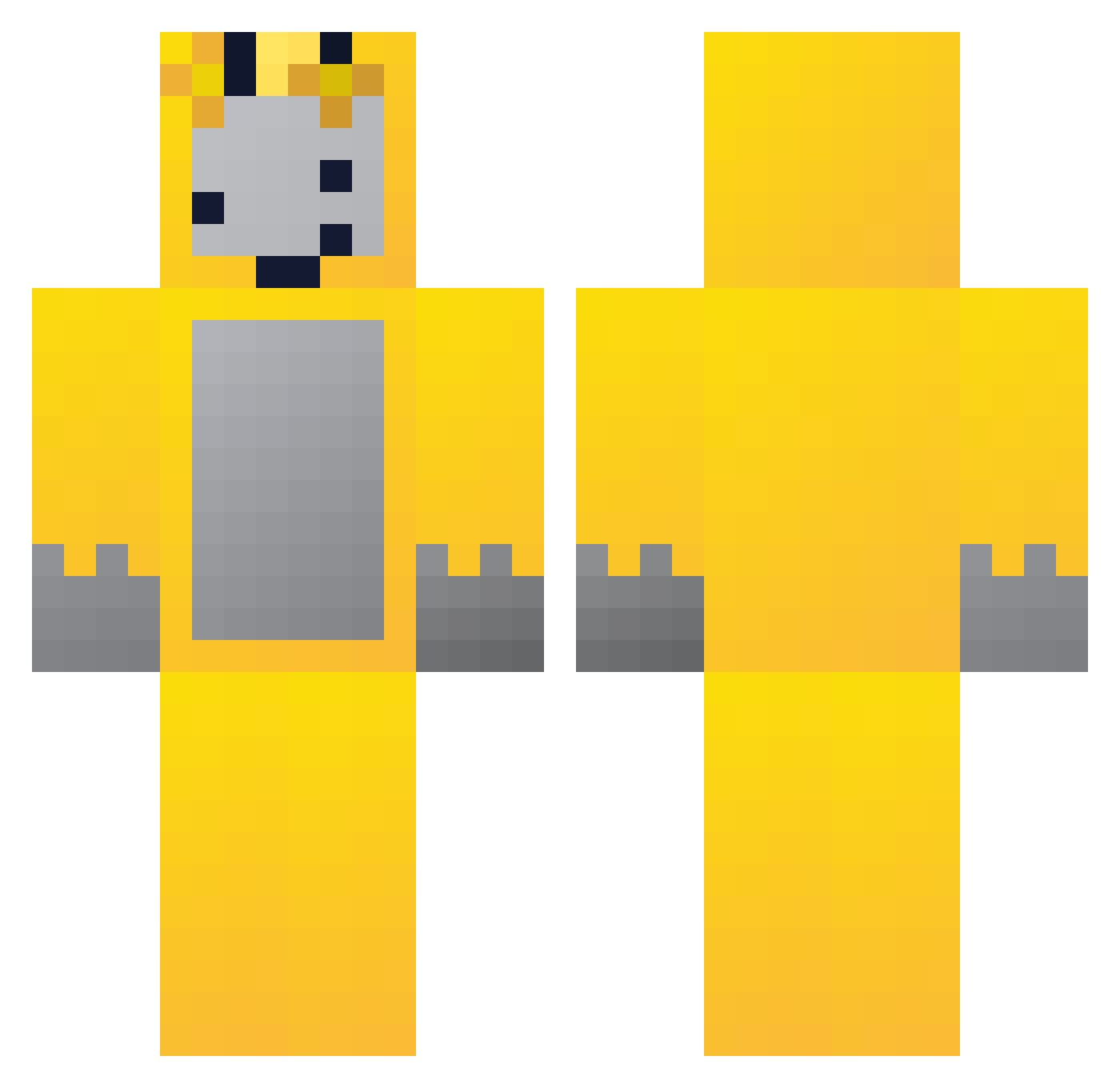 Dinnerbone300 Minecraft skin, front and back view