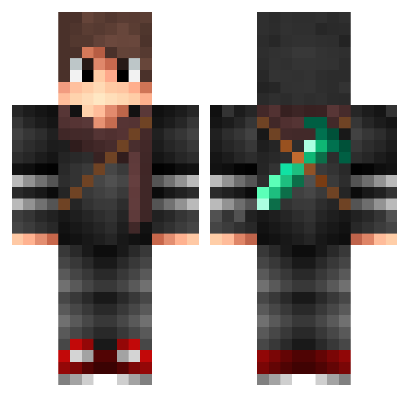 Gus3r Minecraft skin, front and back view