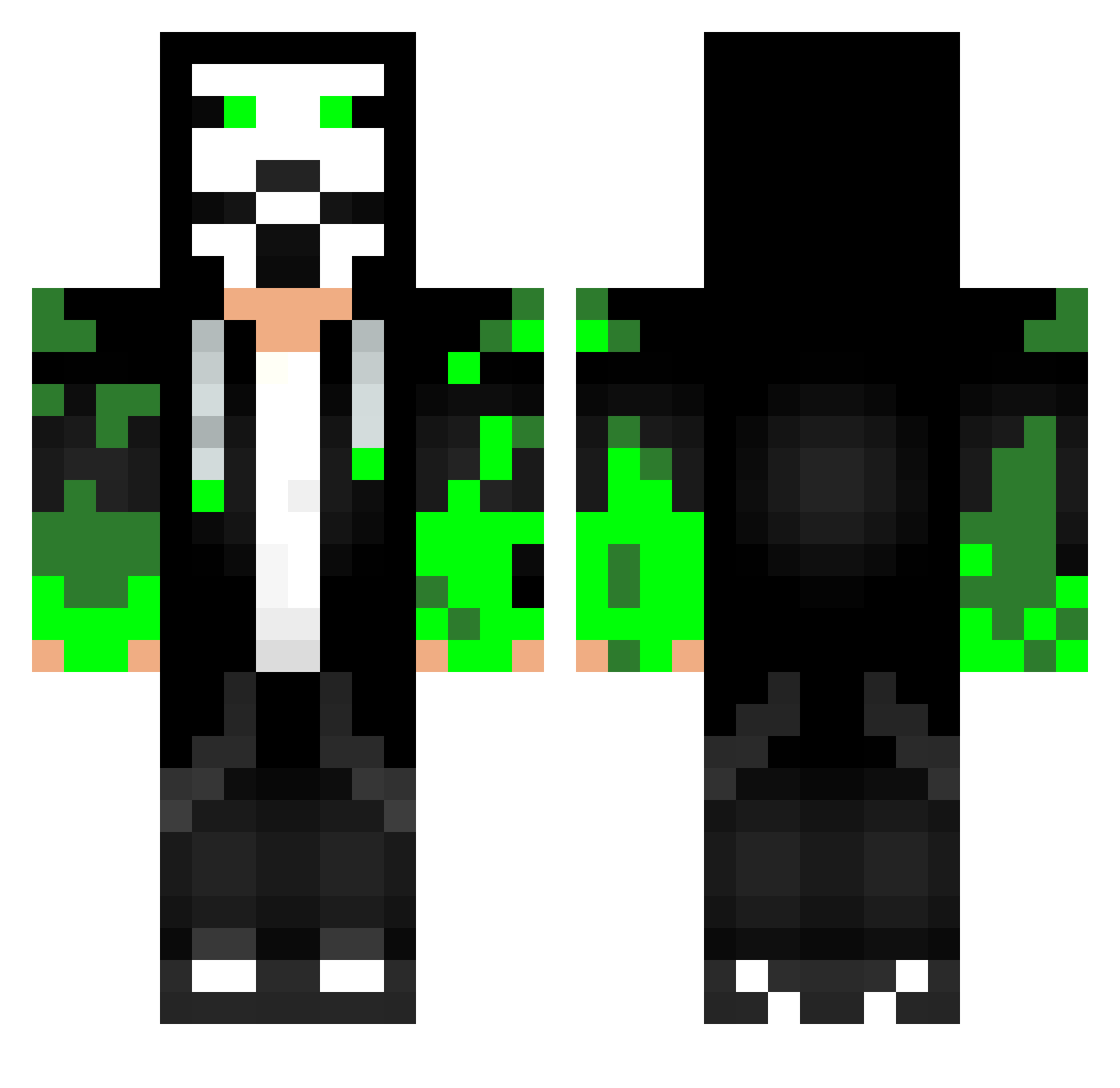 Freemn4u Minecraft skin, front and back view