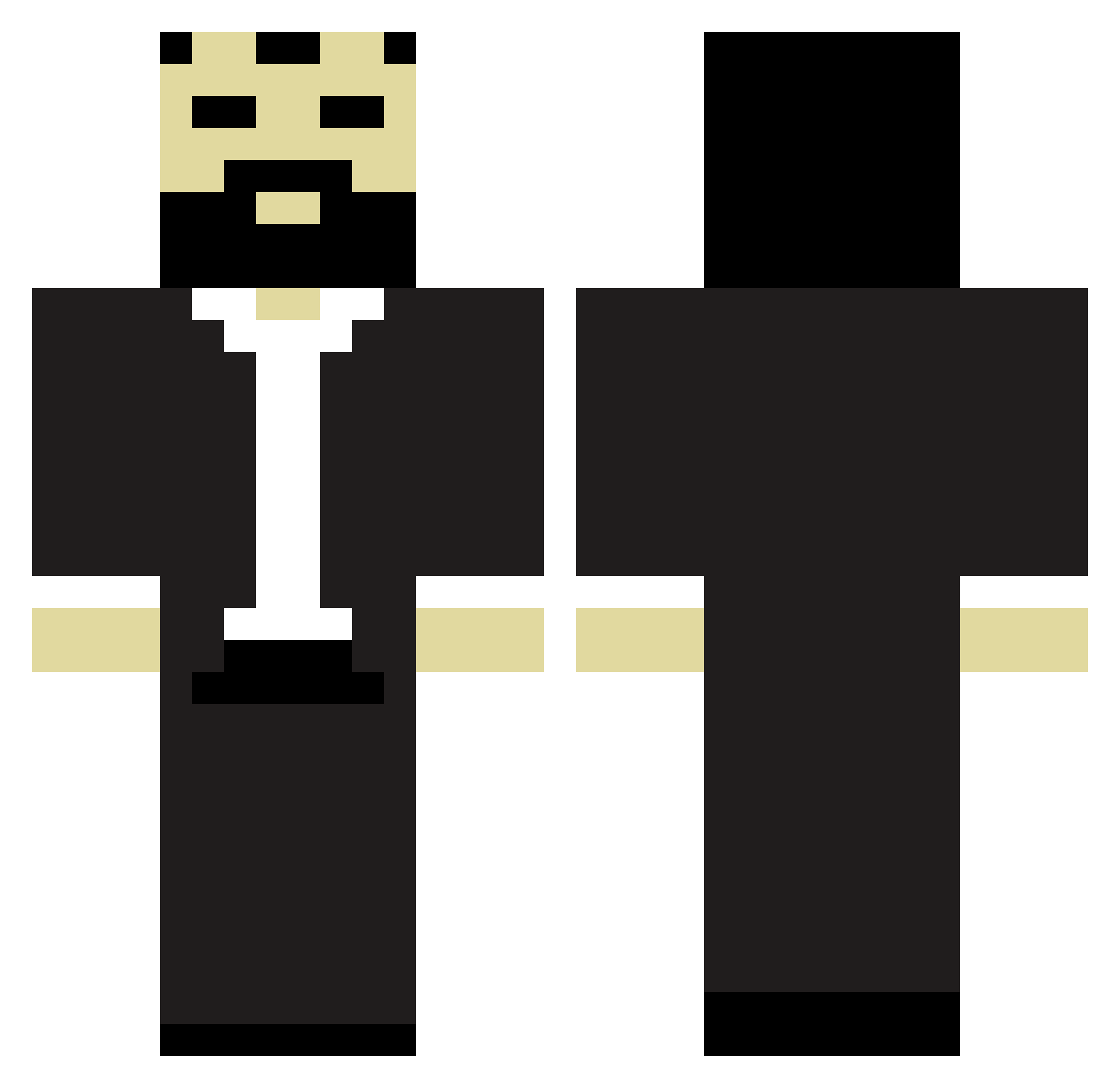 Quebracho Minecraft skin, front and back view