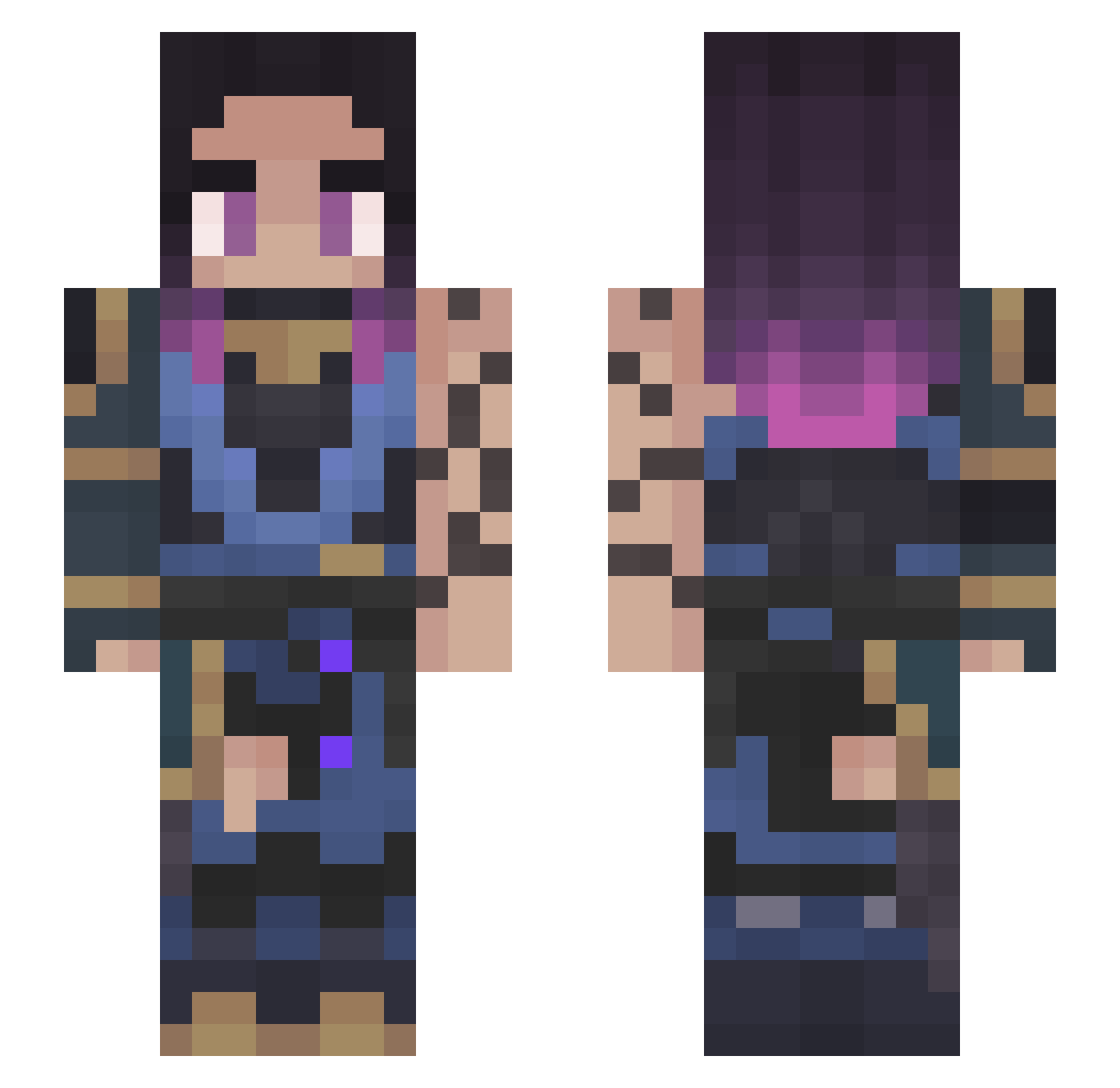 LakerL123 Minecraft skin, front and back view