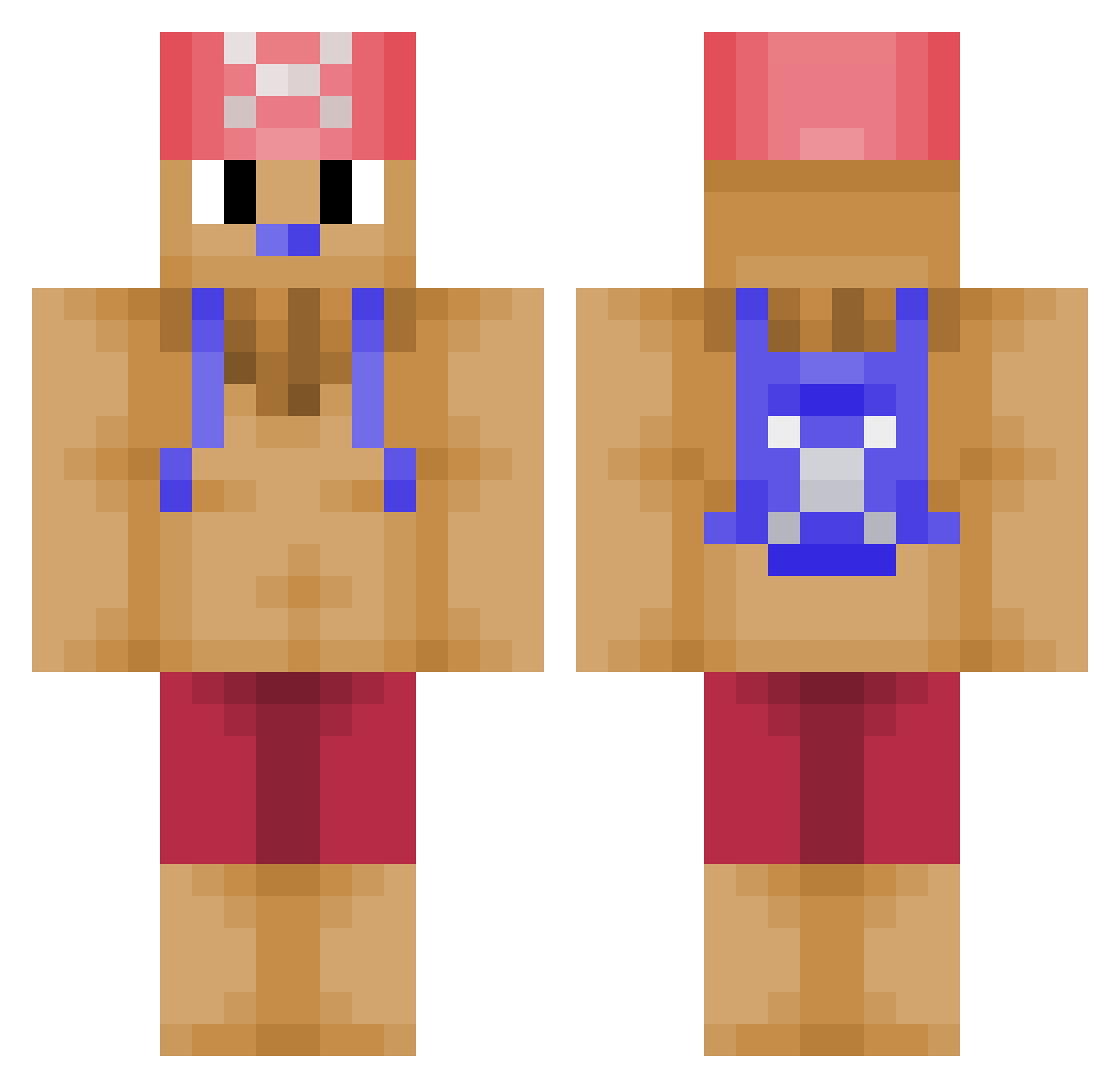 UngBandit Minecraft skin, front and back view