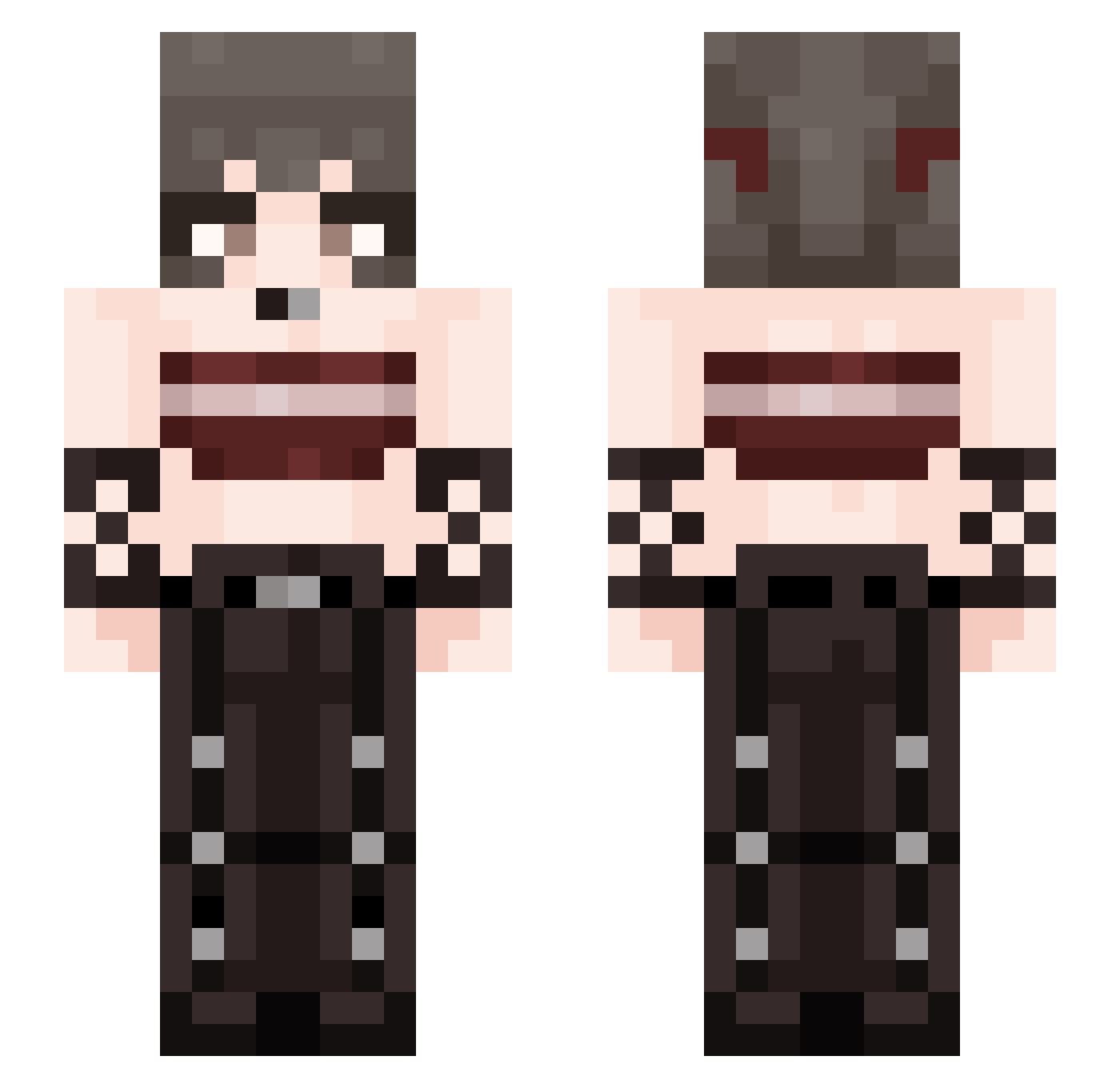 Cyberbolic Minecraft skin, front and back view