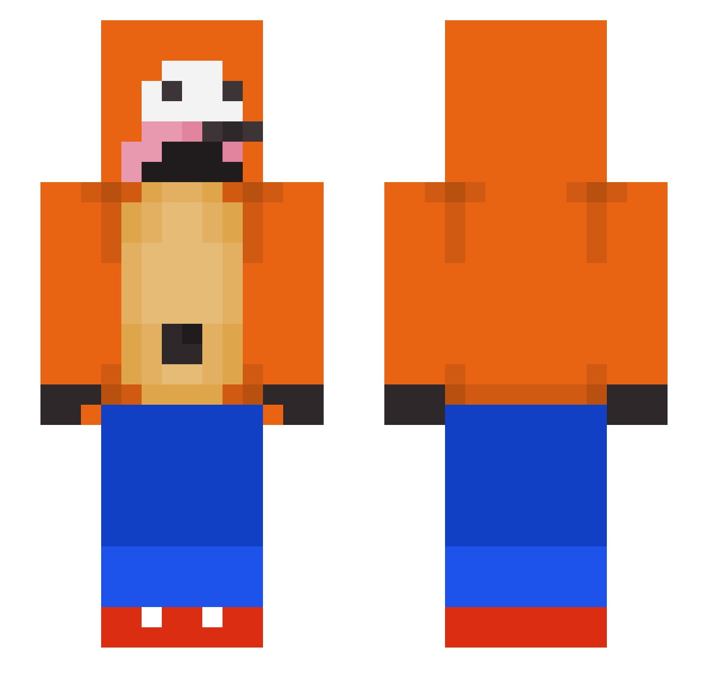 Bboy22 Minecraft skin, front and back view