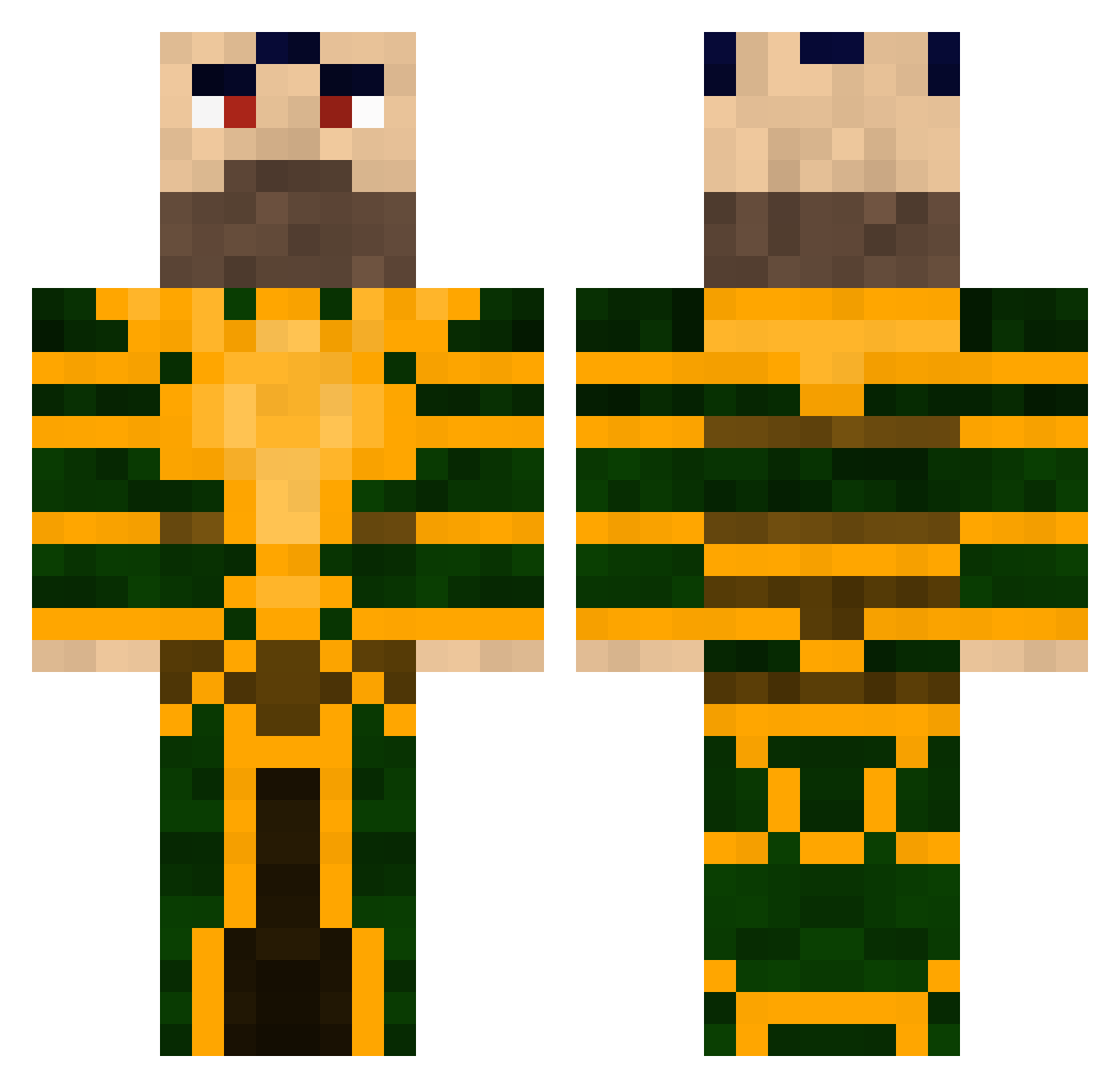 BaDan Minecraft skin, front and back view