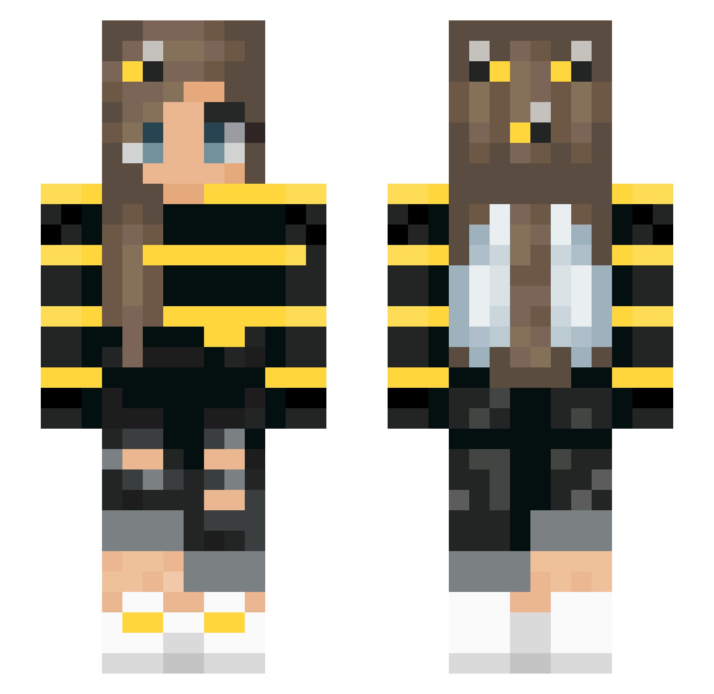 HDAViiRuS Minecraft skin, front and back view