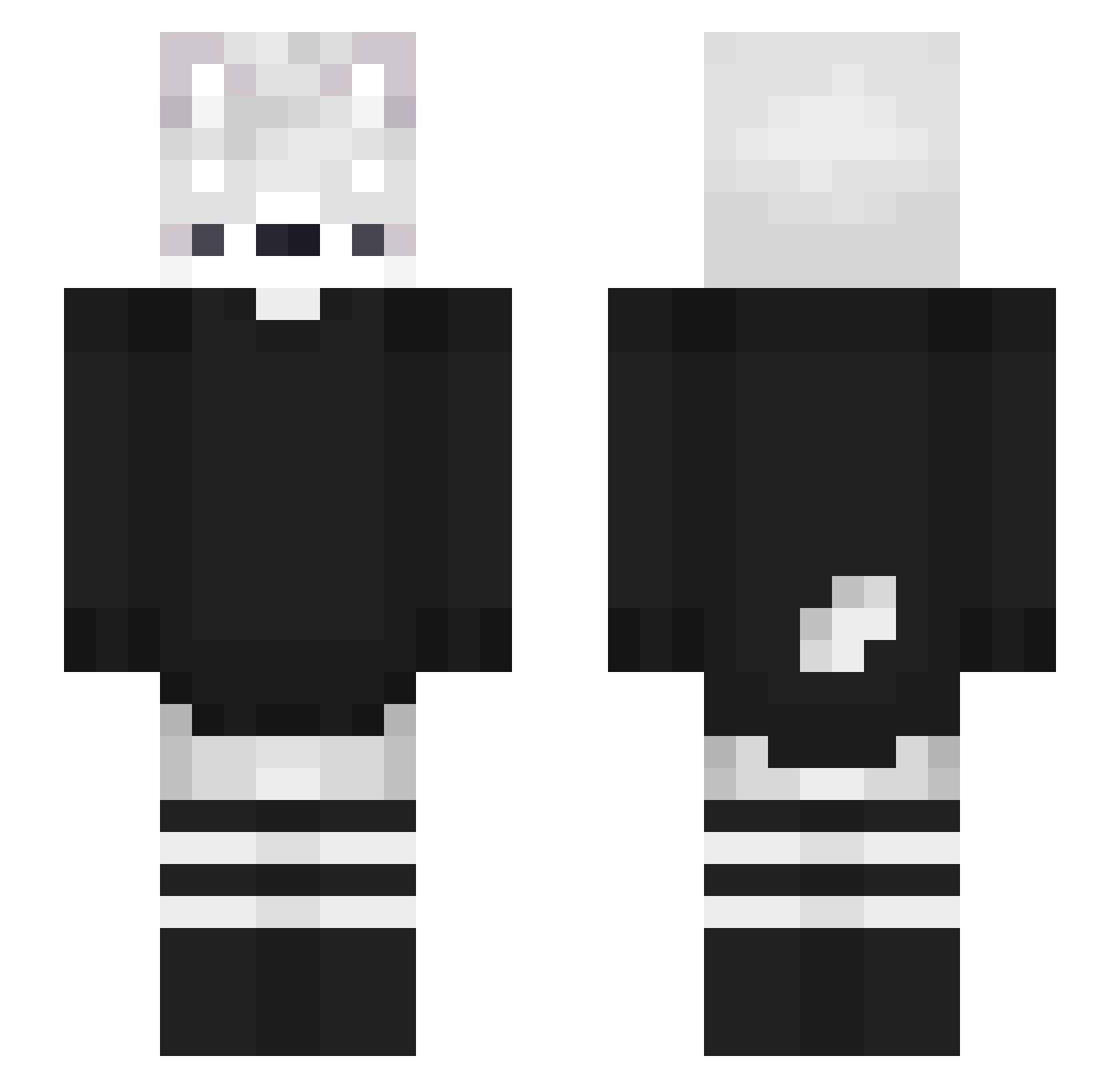 Gudev Minecraft skin, front and back view