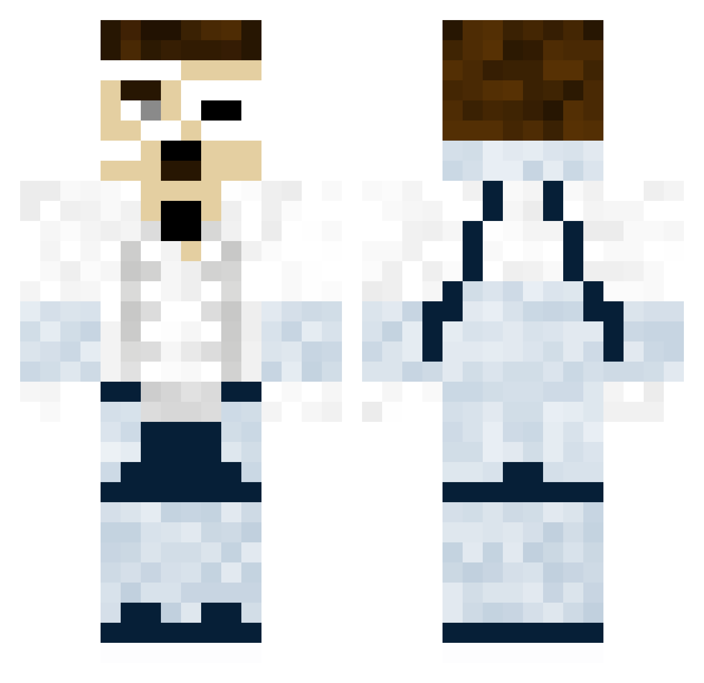 MrSquiddyVR Minecraft skin, front and back view