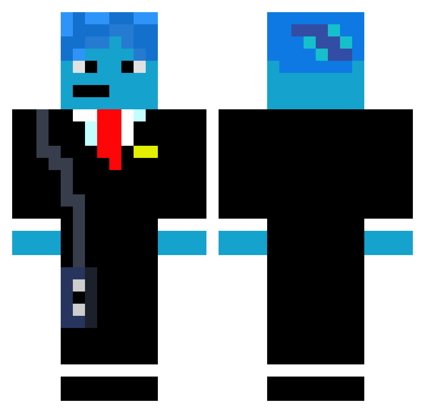 TubbyJackV2 Minecraft skin, front and back view