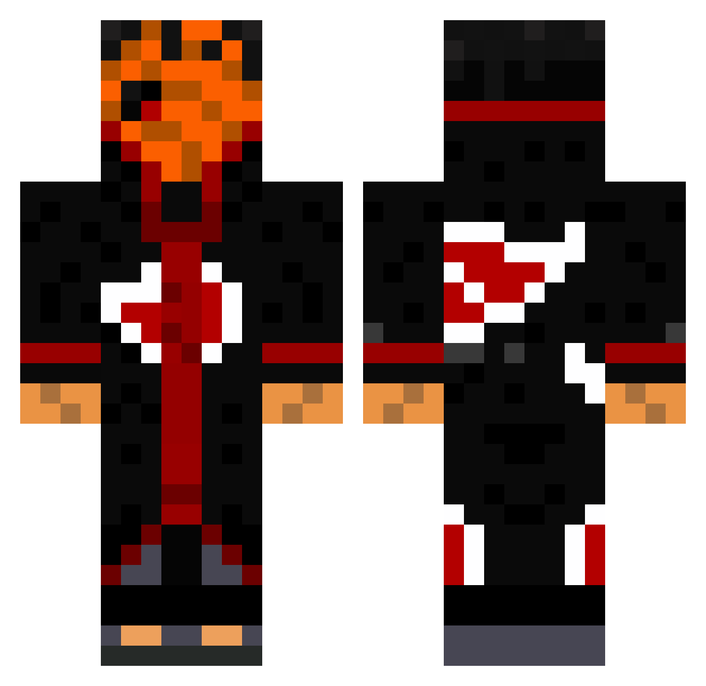 HeromexYT Minecraft skin, front and back view
